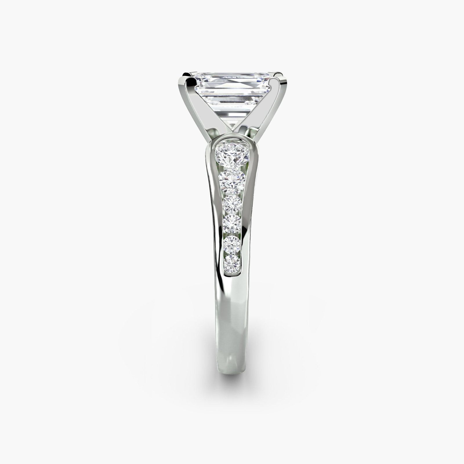 Pave Emerald 950 Platinum Ring Setting - 3