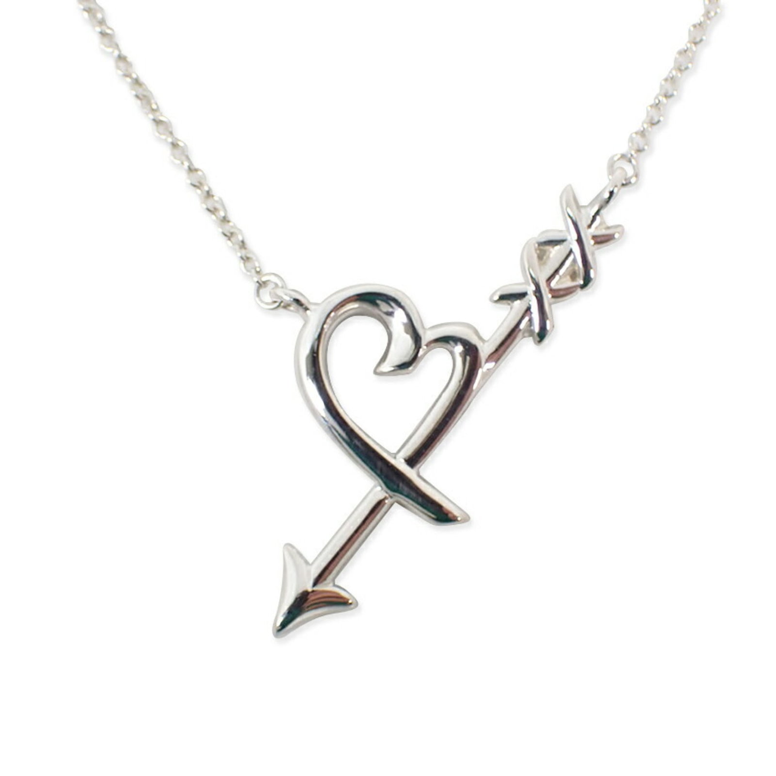 Tiffany sv925 heart arrow pendant necklace: Tiffany sv925 heart arrow pendant necklace Sterling silver 925 heart arrow pendant necklace, crafted with precision and attention to detail. This beautiful piece features a 12.5mm x 20.8mm sterling si