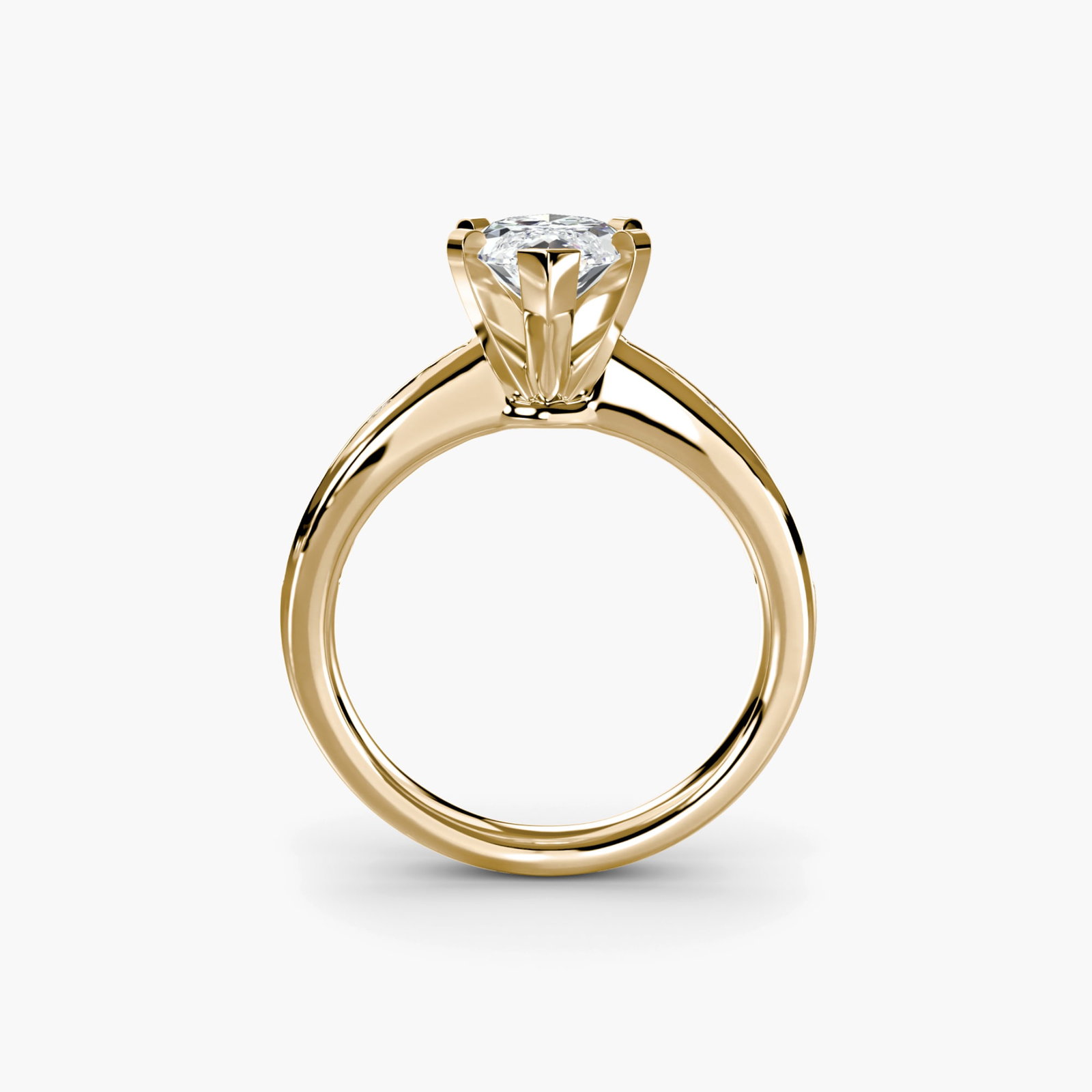 Pave Marquise 18Kt Yellow Gold Ring Setting: Pave Marquise 18Kt Yellow Gold Ring Setting Pave marquise setting in 18Kt yellow gold, featuring 12 side stones totaling 0.313 carats, set on a 2.3mm wide band with a metal weight of 4.56 grams. This