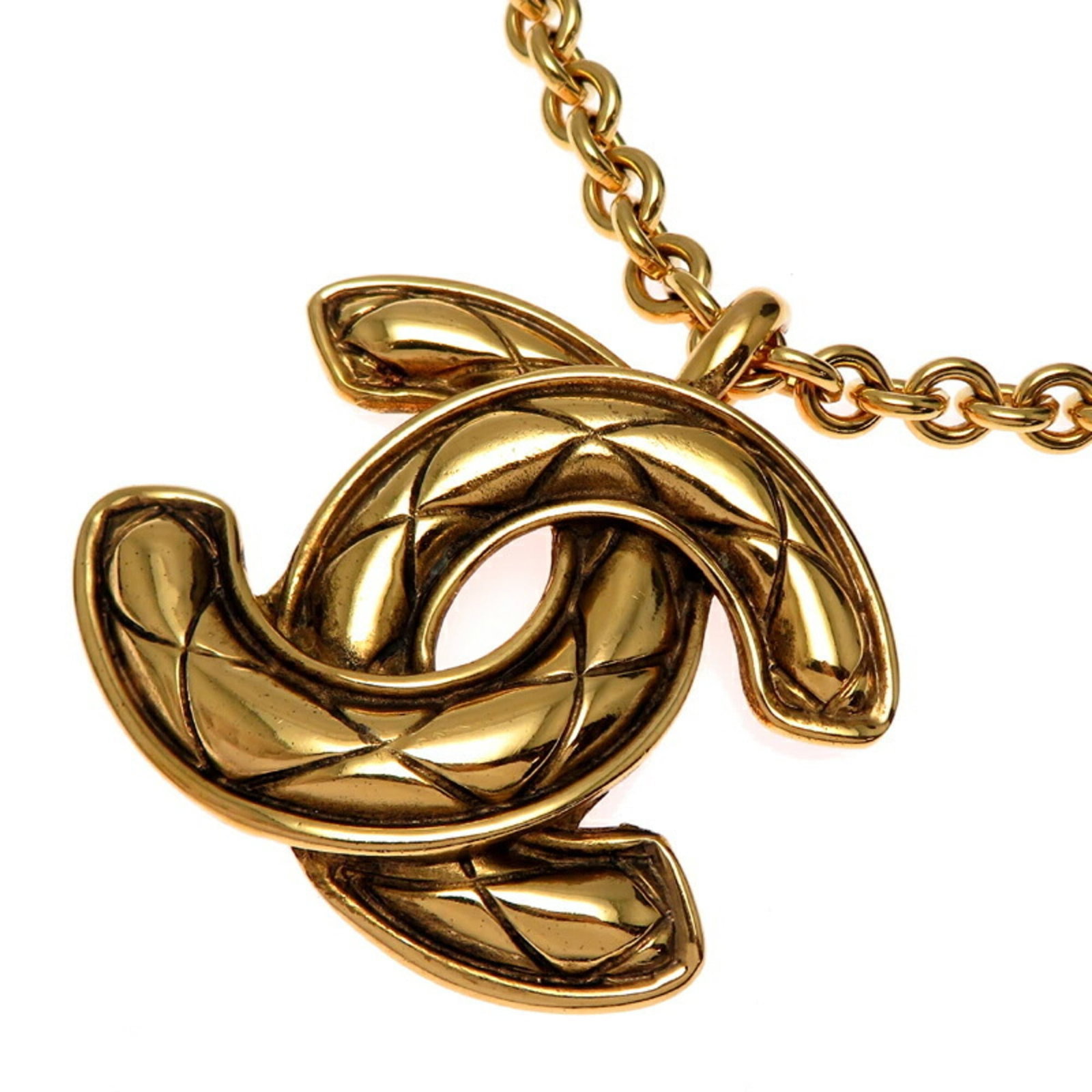 Coco Chanel Mark Necklace For Women's: Coco Chanel Mark Necklace For Women's Gold plating Coco Chanel Mark Necklace for Women features a 62.6mm x 56.6mm pendant and comes with a box, making it a stylish accessory for everyday wear. The