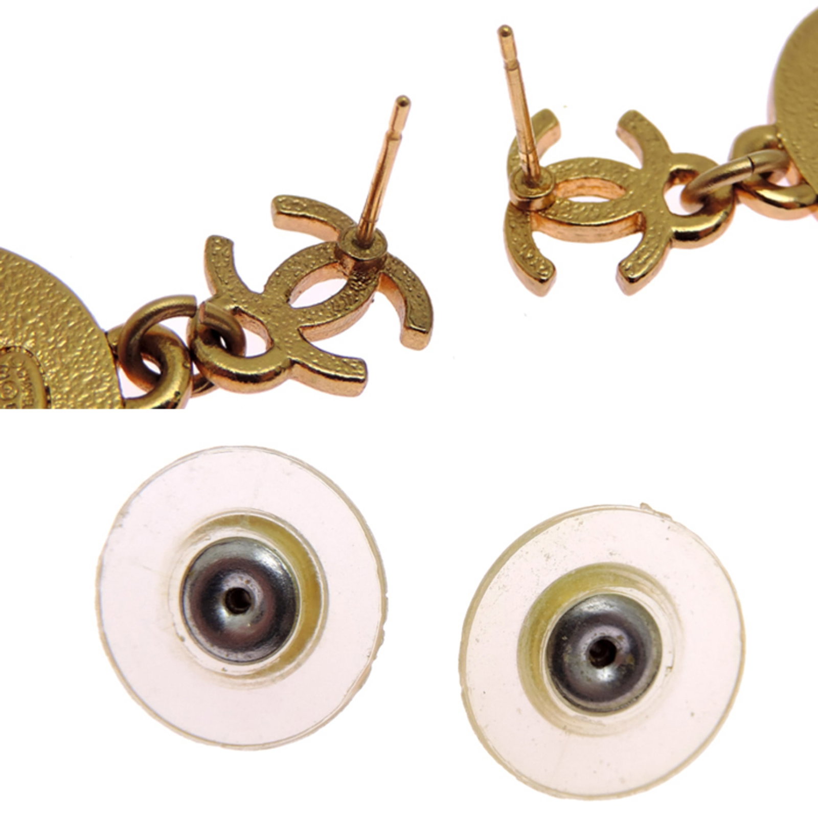 Chanel Stud Earrings Gold Plating - 7