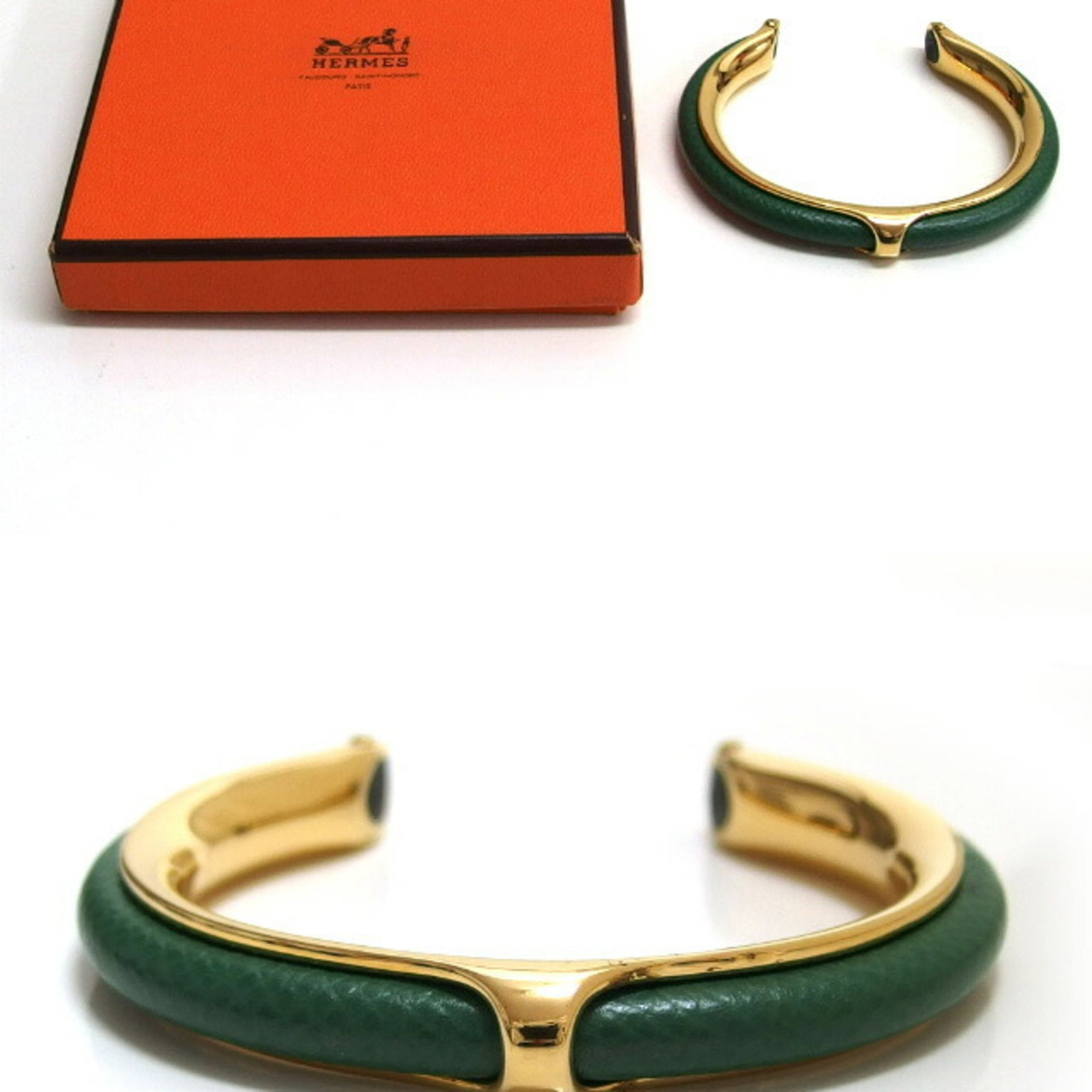 Hermes Bangle Gold Plating Leather - 3