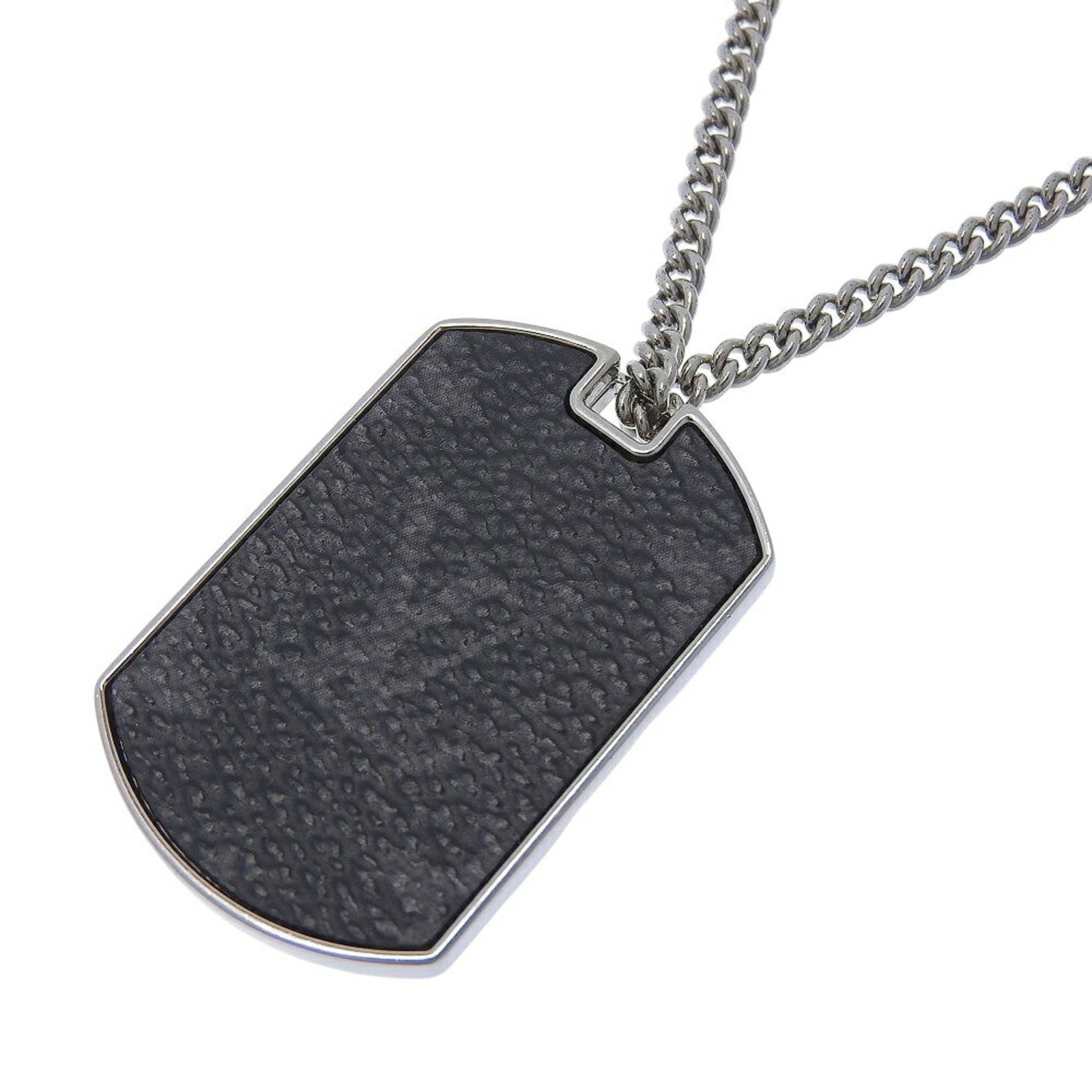 Louis Vuitton Monogram Eclipse Collier Plaque Plate M63640 Metal Necklace Locket: Louis Vuitton Monogram Eclipse Collier Plaque Plate M63640 Metal Necklace Locket Monogram Eclipse, Silver Metal Necklace Locket from Louis Vuitton Features a 44mm x 28mm Pendant with a Notable