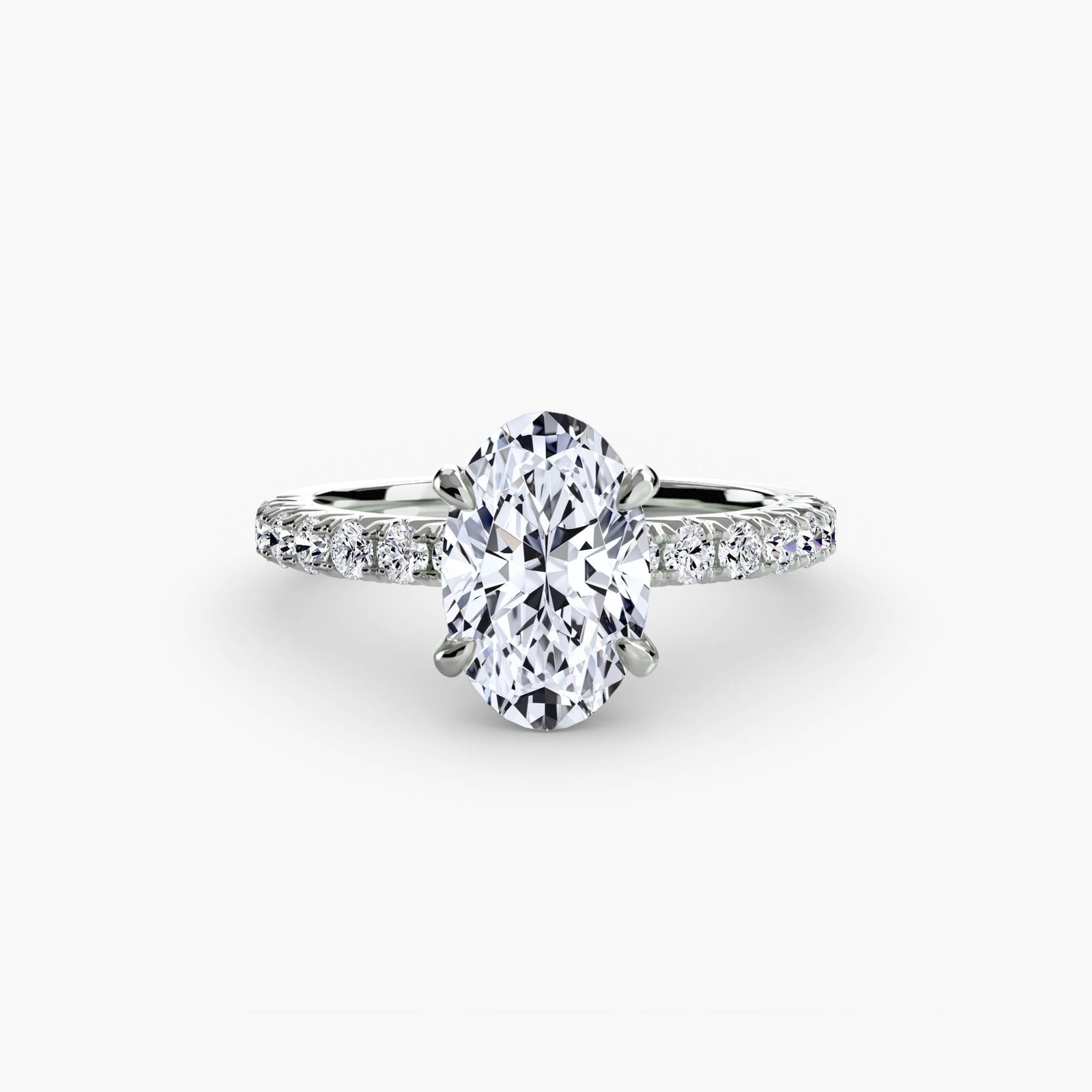 Hidden Halo Oval 950 Platinum Ring Setting - 2