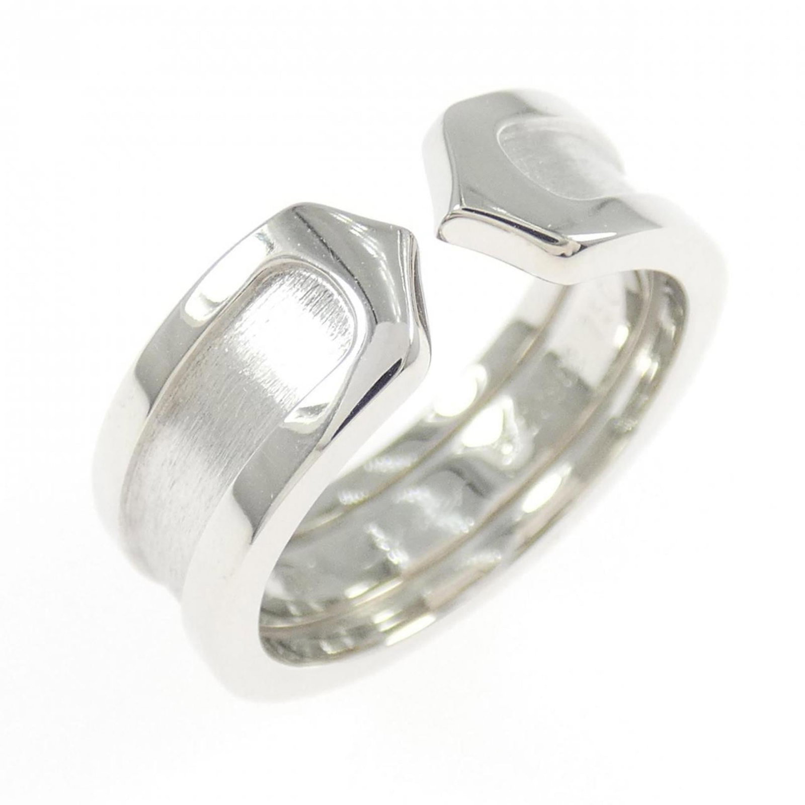 Gold White Ring Cartier Band: Gold White Ring Cartier Band White gold (18K) Cartier band ring, featuring a sleek design with a width of 6.2mm and weighing 7.5g, sits comfortably on the finger in US size 6 and JP size 11. The 18K