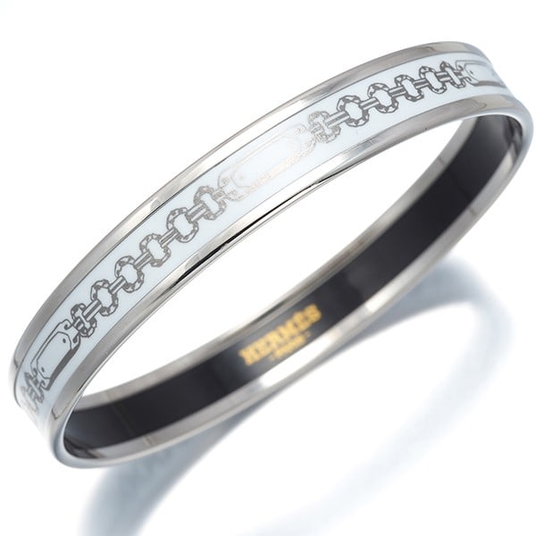 Hermes Bracelet Emailles Pm White Bangle Enamel (1 of 5)