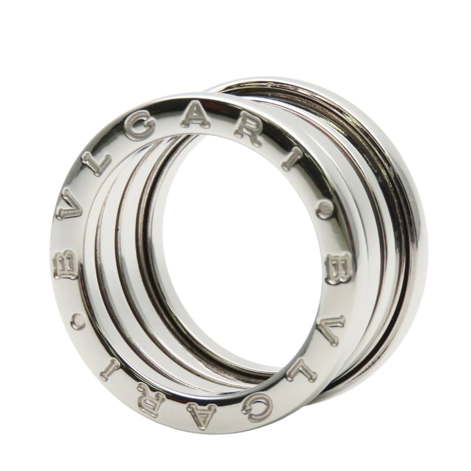 Bvlgari Band Ring White Gold (18K): Bvlgari Band Ring White Gold (18K) White gold (18K) band ring from Bvlgari, featuring a classic design in white gold with US size 5.5 and JP size 10.5. This elegant piece boasts the iconic brand's