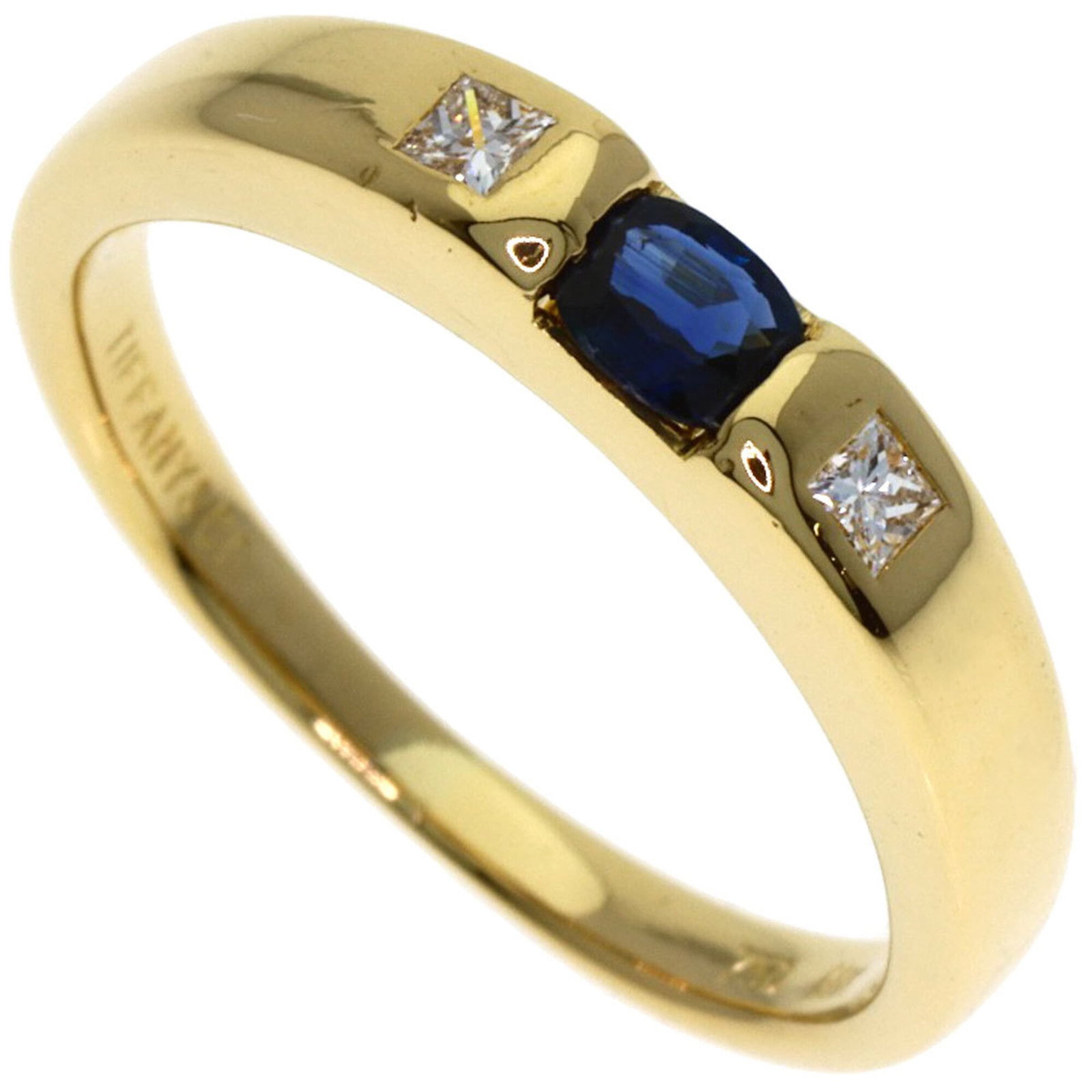 Tiffany gold ring band yellow: Tiffany gold ring band yellow Yellow gold (18K) band ring with a classic Tiffany design, available in US size 6.5 and Japanese size 13. This stacking ring features the iconic Tiffany brand and is