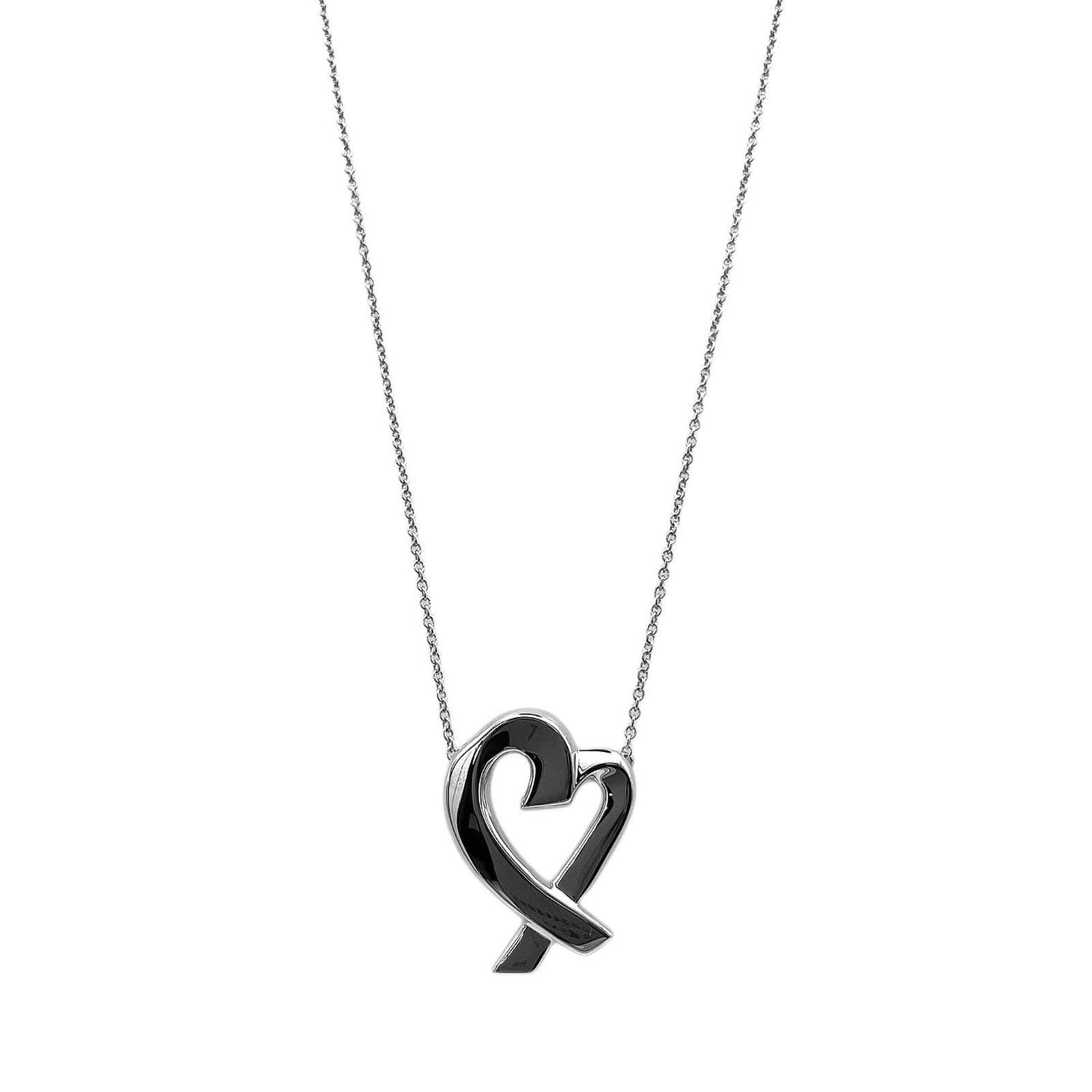 Tiffany & Co. Large Loving Heart Necklace Sv925 Silver Women'S: Tiffany & Co. Large Loving Heart Necklace Sv925 Silver Women'S Tiffany & Co. Large Loving Heart Necklace in sterling silver (925) features a beautiful design with a pendant size of 22mm x 17mm, set