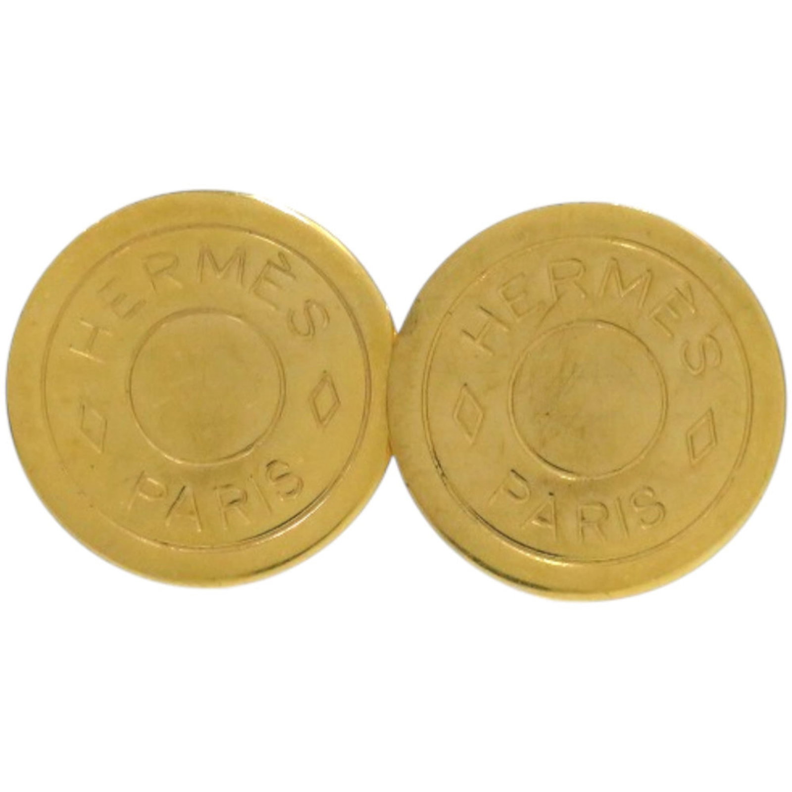 Hermes Clip Earrings Metal: Hermes Clip Earrings Metal Gold clip earrings from Hermes, measuring 20.00mm x 20.00mm in size. Made from metal and available in gold color, these earrings are a simple yet elegant accessory. Item Spe