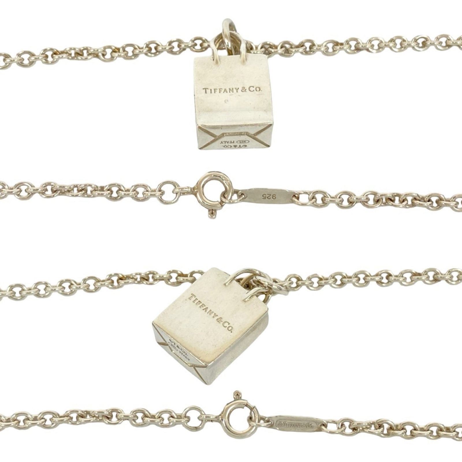 Sterling Silver Necklace Pendant Choker Tiffany & Co Logo Bag Shopping (1 of 3)