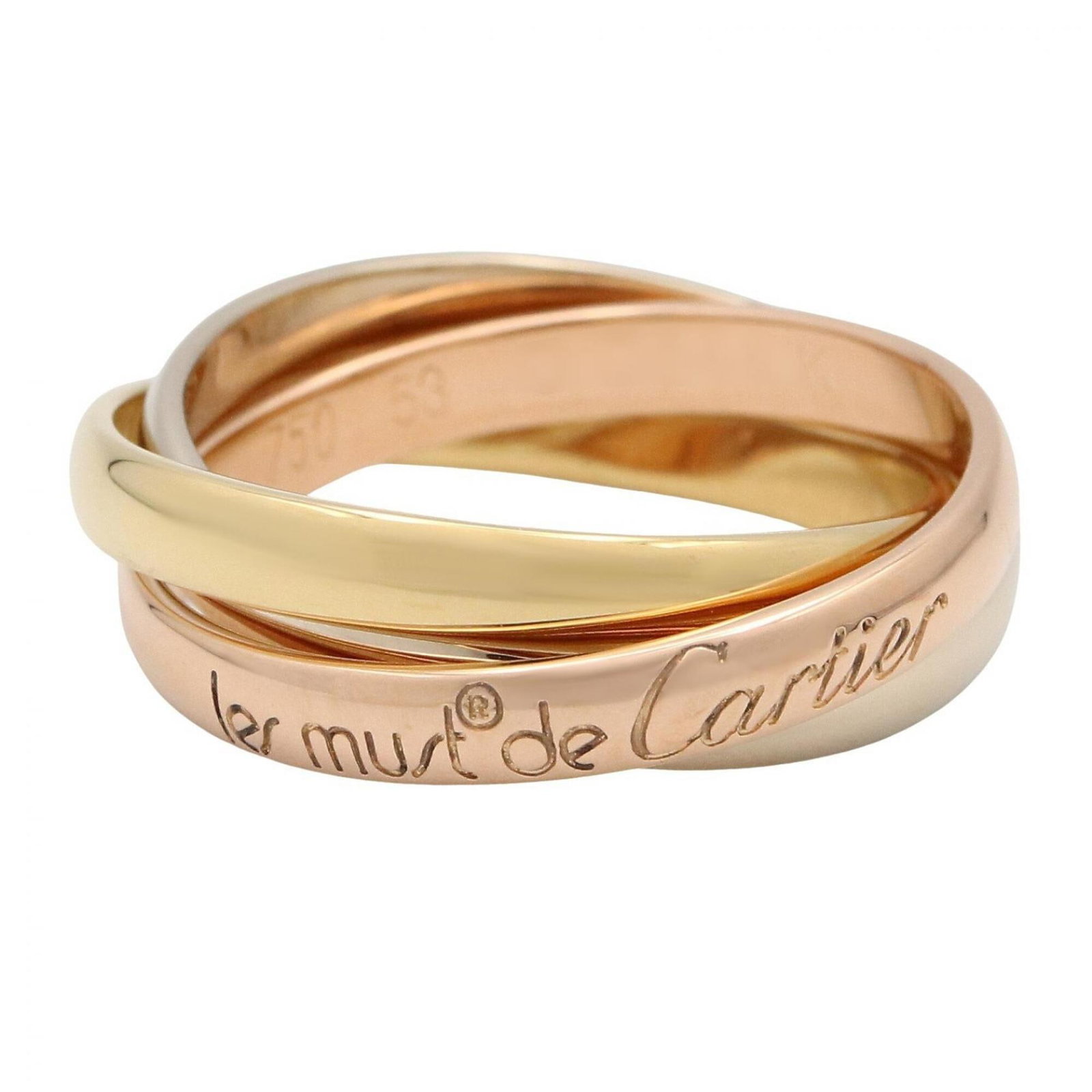 Cartier Band Ring Pink Gold (18K) White Gold (18K) Yellow Gold (18K): Cartier Band Ring Pink Gold (18K) White Gold (18K) Yellow Gold (18K) Cartier Band Ring in 18K Pink Gold, White Gold, and Yellow Gold. This elegant band ring features a unique combination of pink