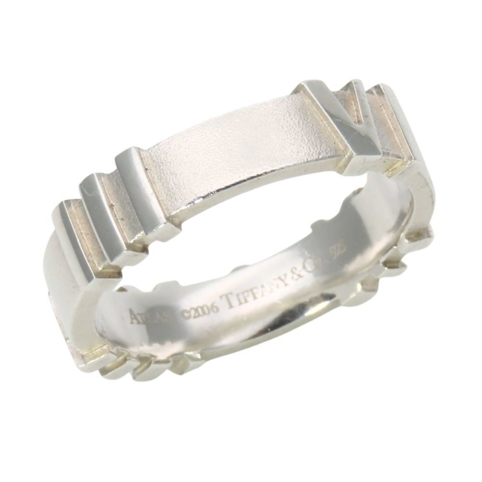 Sv925 Women's Atlas Ring by Tiffany & Co: Sv925 Women's Atlas Ring by Tiffany & Co Silver 925 Atlas Ring by Tiffany & Co, featuring a classic design with a silver band and a subtle width of 4.8mm, making it a timeless addition to any jewelry