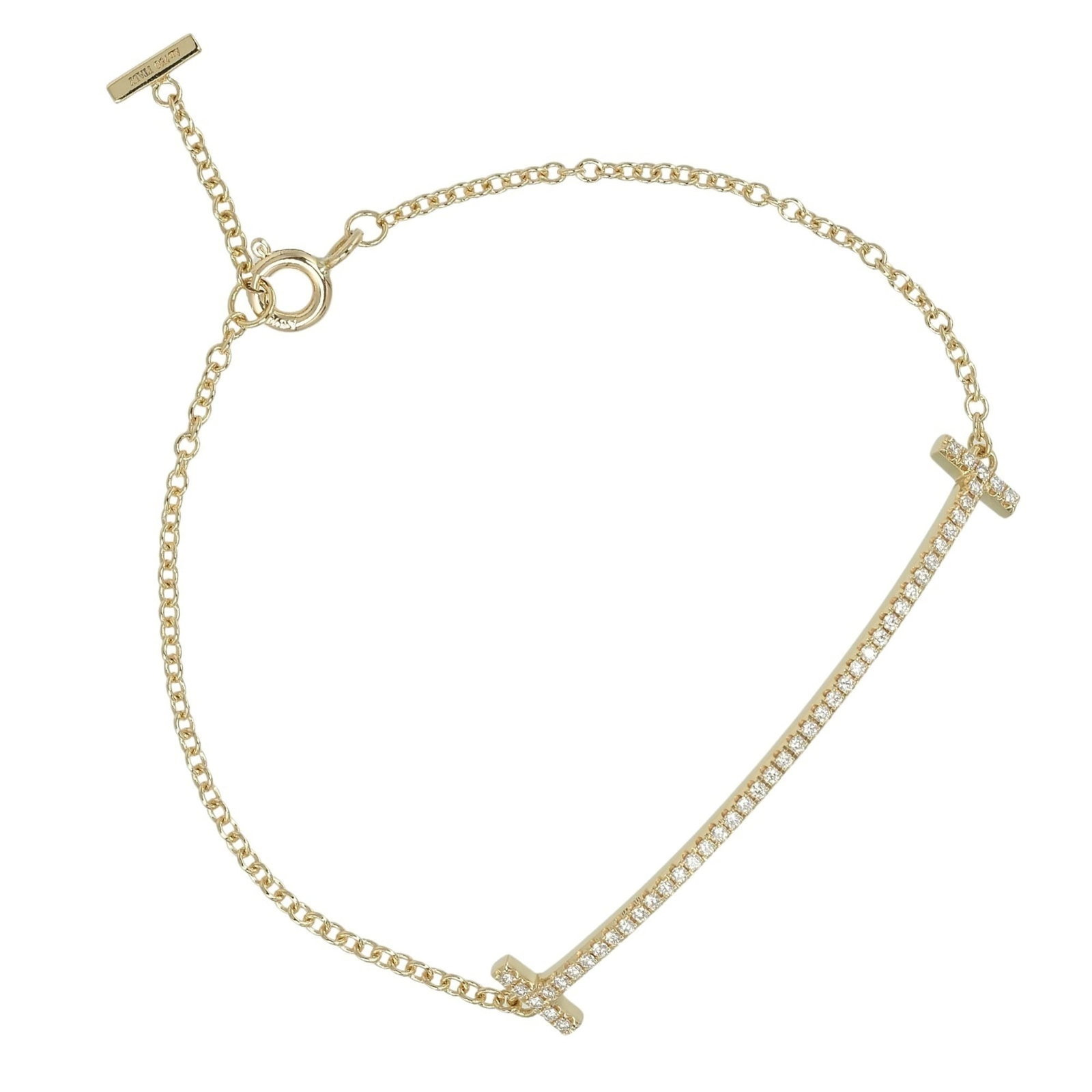Tiffany Charm Bracelet Yellow Gold (18K): Tiffany Charm Bracelet Yellow Gold (18K) Tiffany charm bracelet in yellow gold (18K) features a diamond stone, measuring 16cm / 6.29'' in length and weighing 2.45g / 0.08oz, with a total length of