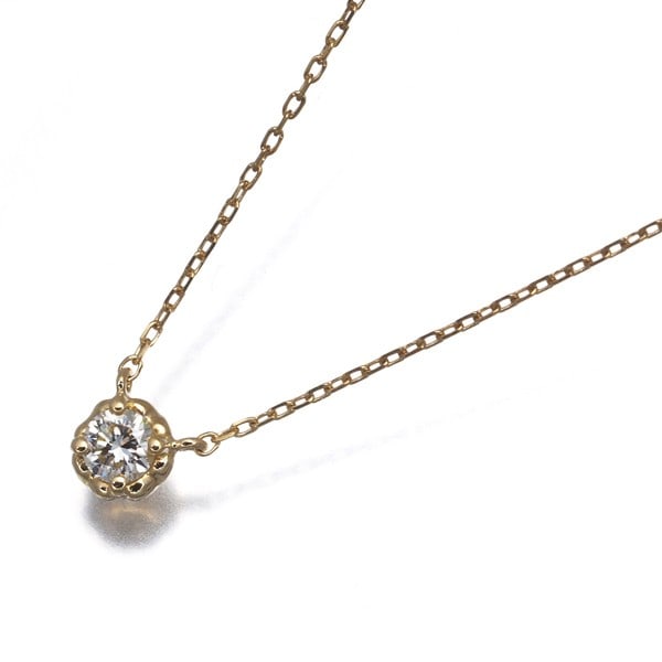 Solitaire Necklace Diamond Tia 18K 750 Yellow Gold: Solitaire Necklace Diamond Tia 18K 750 Yellow Gold 18k yellow gold pendant features a natural diamond, carefully crafted into a solitaire design. The necklace boasts a classic tia style with a diamete