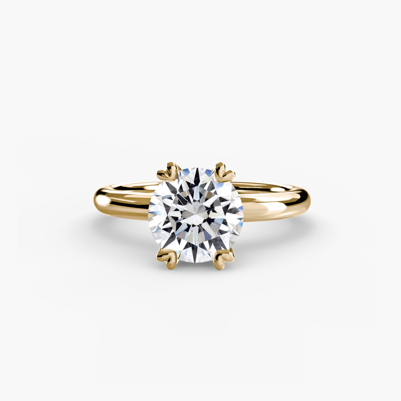 Solitaire Round 14Kt Yellow Gold Ring Setting - 2