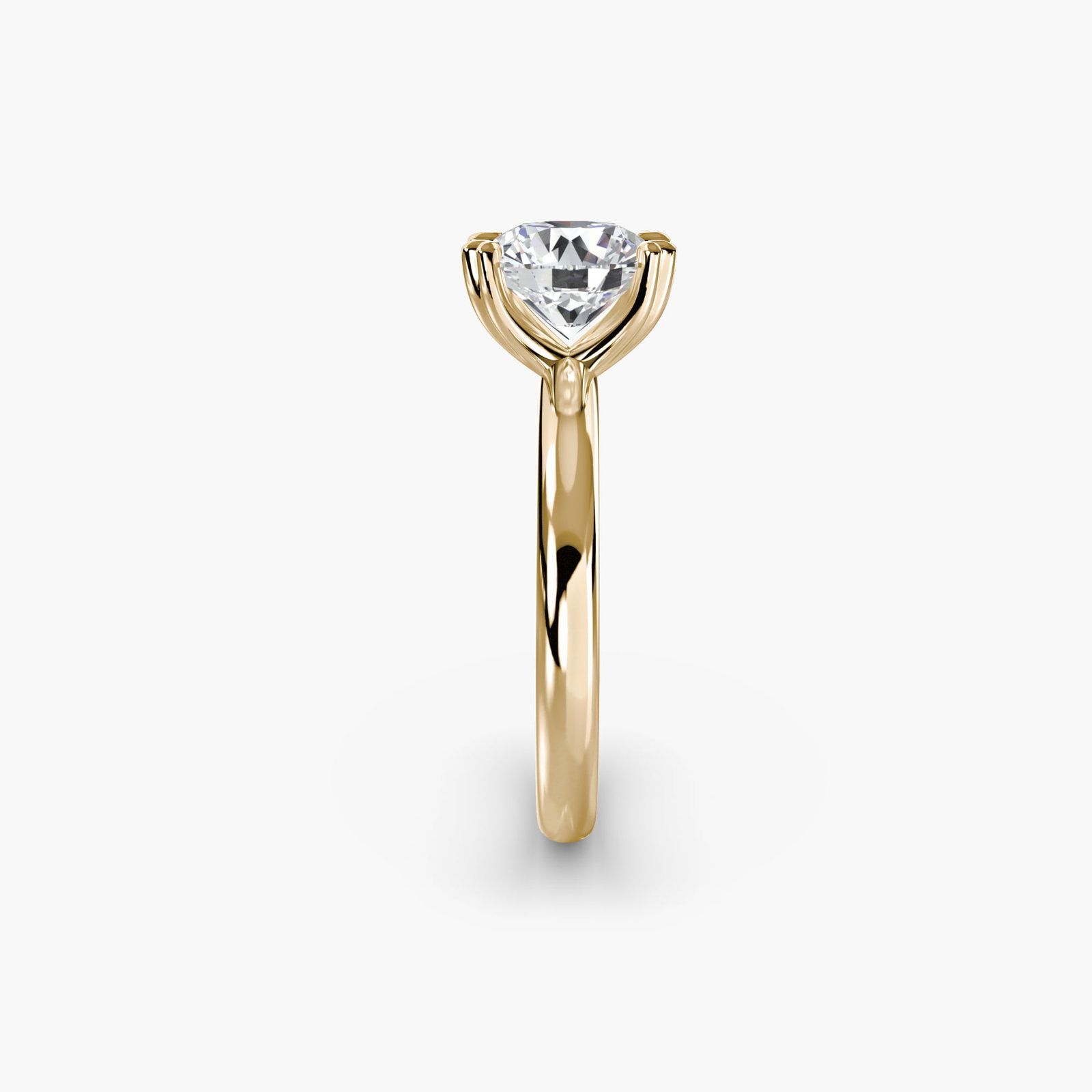 Solitaire Round 14Kt Yellow Gold Ring Setting - 3