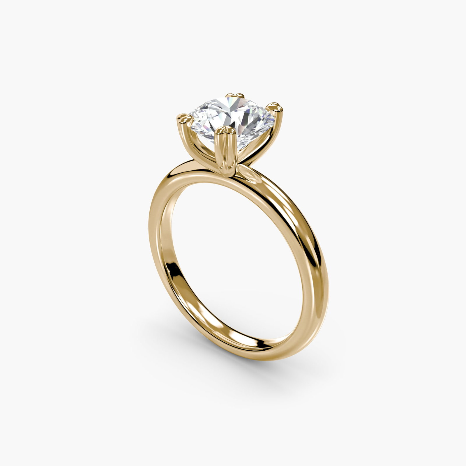 Solitaire Round 14Kt Yellow Gold Ring Setting - 5