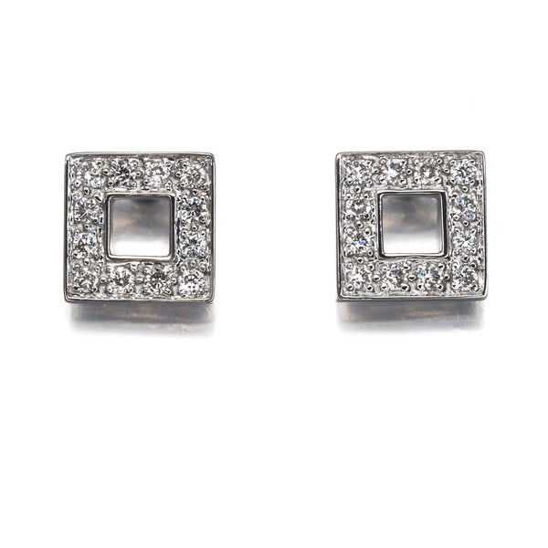 Vendome Earrings Diamond Square 18K 750 White Gold: Vendome Earrings Diamond Square 18K 750 White Gold Vendome Earrings Diamond Square 18K 750 White Gold are crafted from high-quality 18k white gold, featuring a natural diamond stone set in a stud