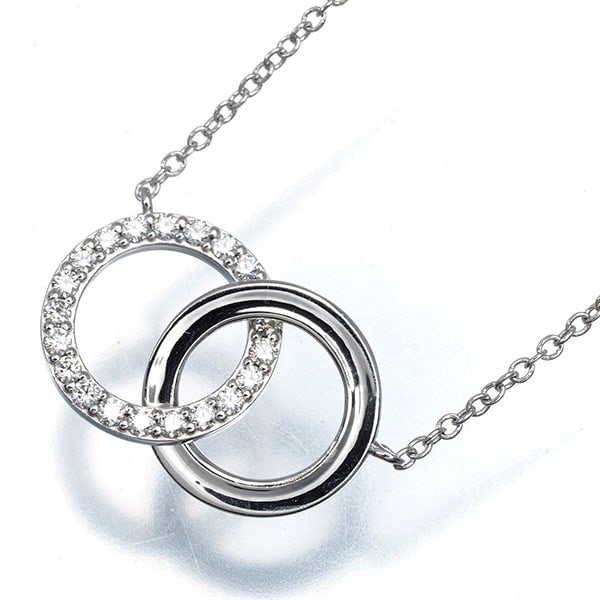 Diamond Necklace 1837 Interlocking Circles 18K Tiffany&Co: Diamond Necklace 1837 Interlocking Circles 18K Tiffany&Co Tiffany & Co.'s 1837 Interlocking Circles necklace showcases an elegant design with natural diamonds set in 18k white gold. The pendant featur