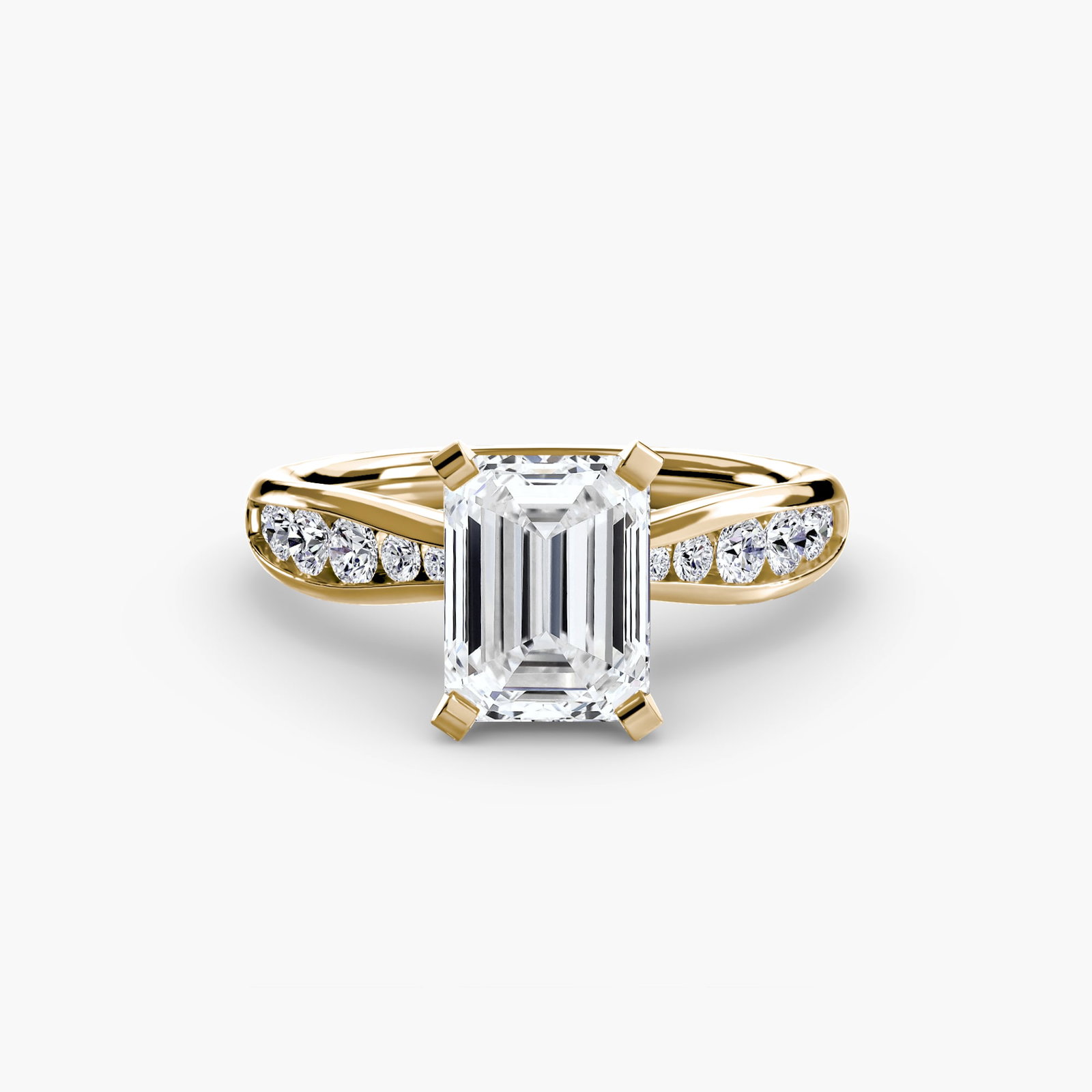 Pave Emerald 14Kt Yellow Gold Ring Setting - 2
