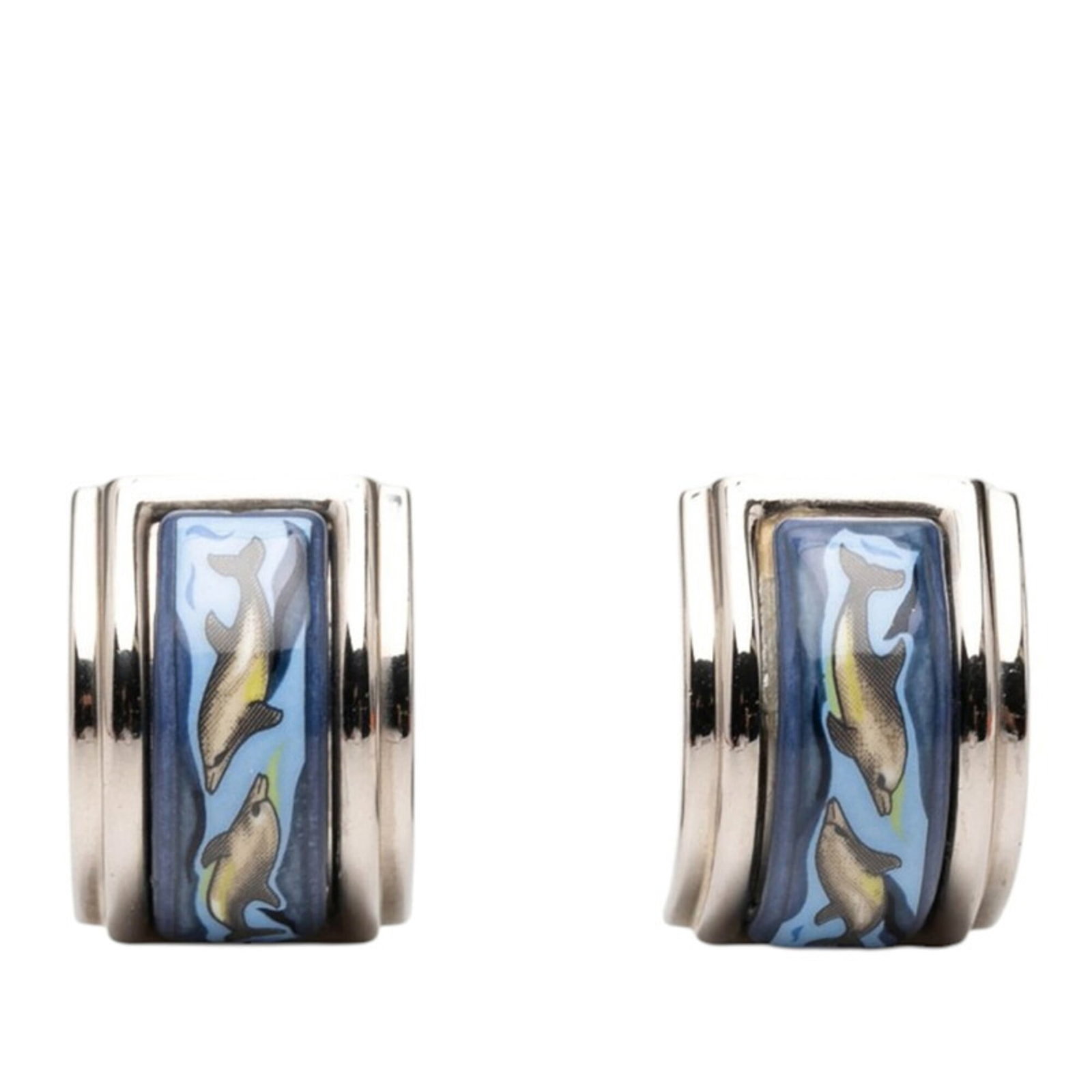 Earrings of Hermes Clip: Earrings of Hermes Clip Gold and multi-color Hermes Clip earrings with precise measurements, standing at 14.20mm x 20.80mm / 0.56'' x 0.82''. The clip design allows for easy attachment to a lobe or