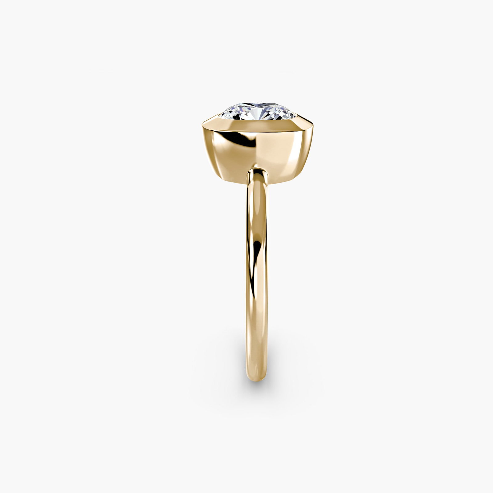 Solitaire Cushion 14Kt Yellow Gold Ring Setting - 3