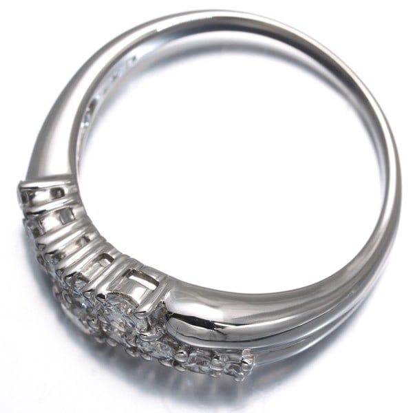 Diamond 0.58Ct Wave Ring 900 Platinum - 5