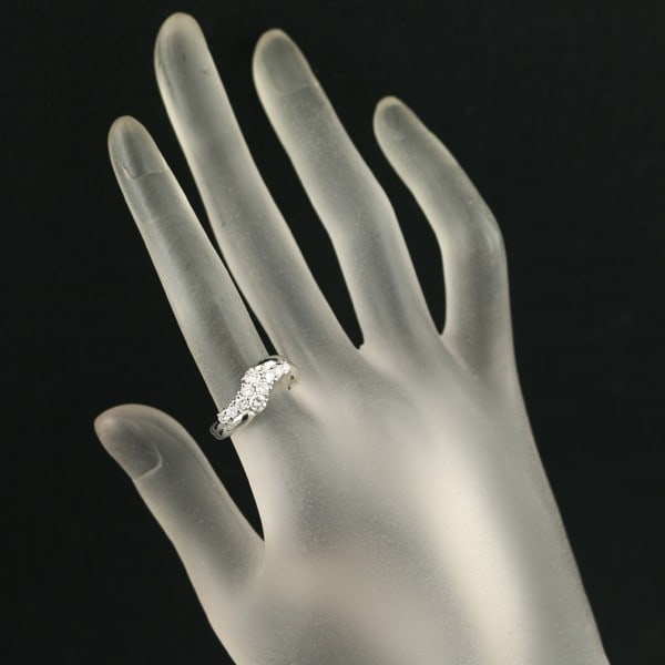 Diamond 0.58Ct Wave Ring 900 Platinum - 6