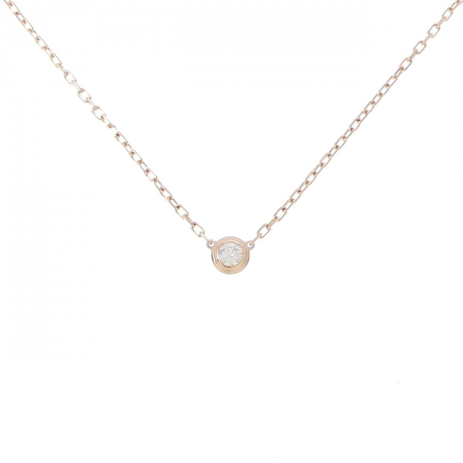 Small necklace by Cartier: Small necklace by Cartier Pink gold (18K) Cartier necklace with a 4.5mm pendant, available in sizes 38 cm - 41 cm to fit various neck circumferences. The necklace features a classic design that suits