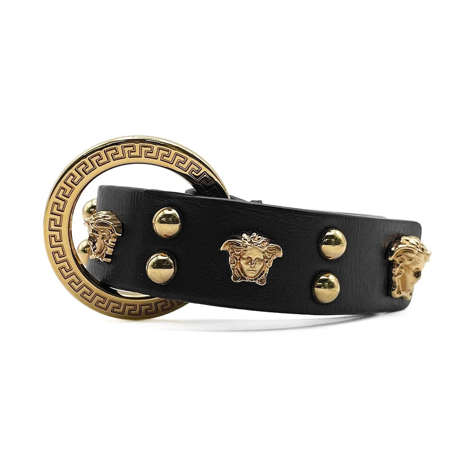 Charm bracelet leather metal Versace (1 of 10)