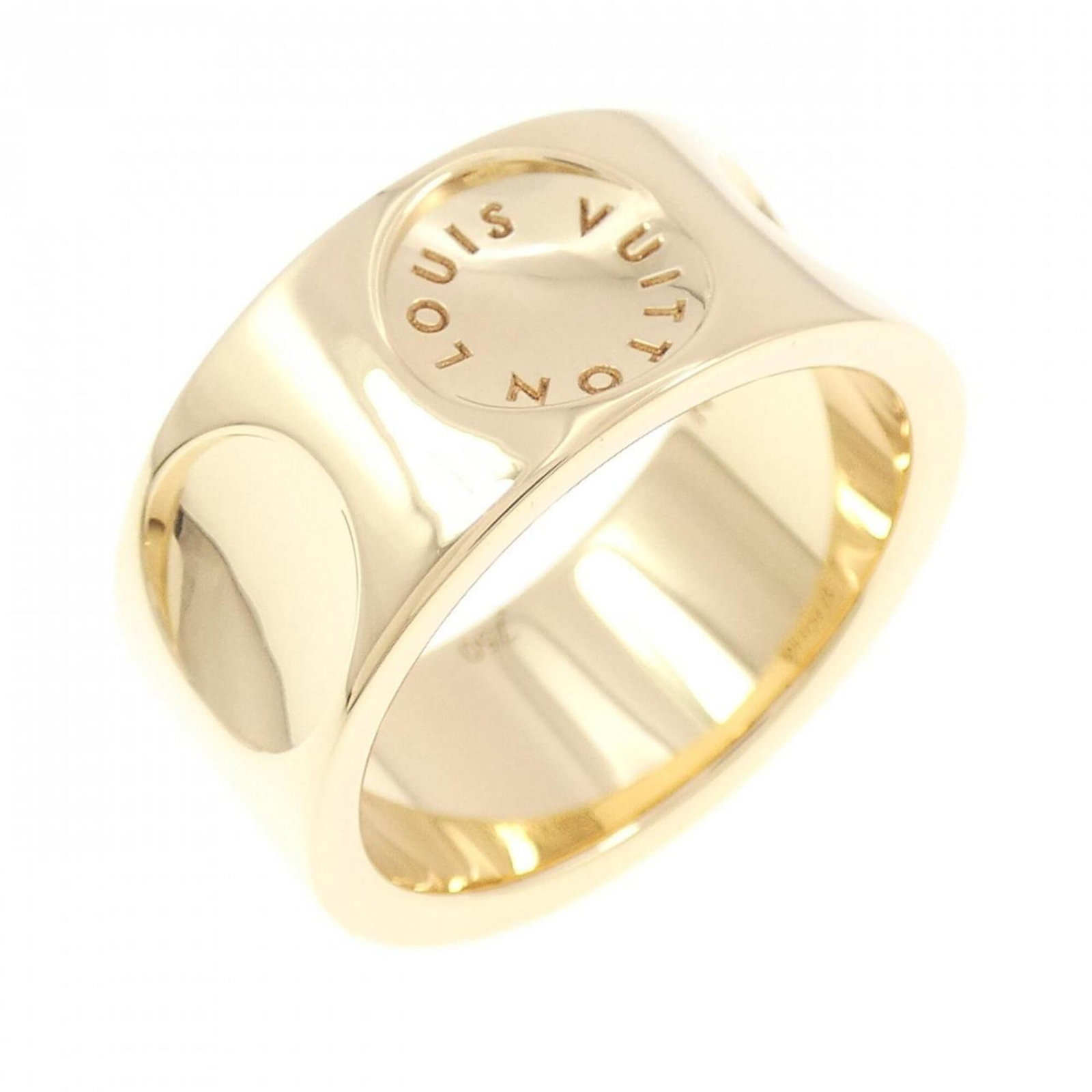 Louis Vuitton Band Ring Yellow Gold (18K): Louis Vuitton Band Ring Yellow Gold (18K) Yellow gold (18K) band ring from Louis Vuitton, featuring the iconic brand style. This 57 US size ring boasts a sleek yellow gold design that exudes luxury