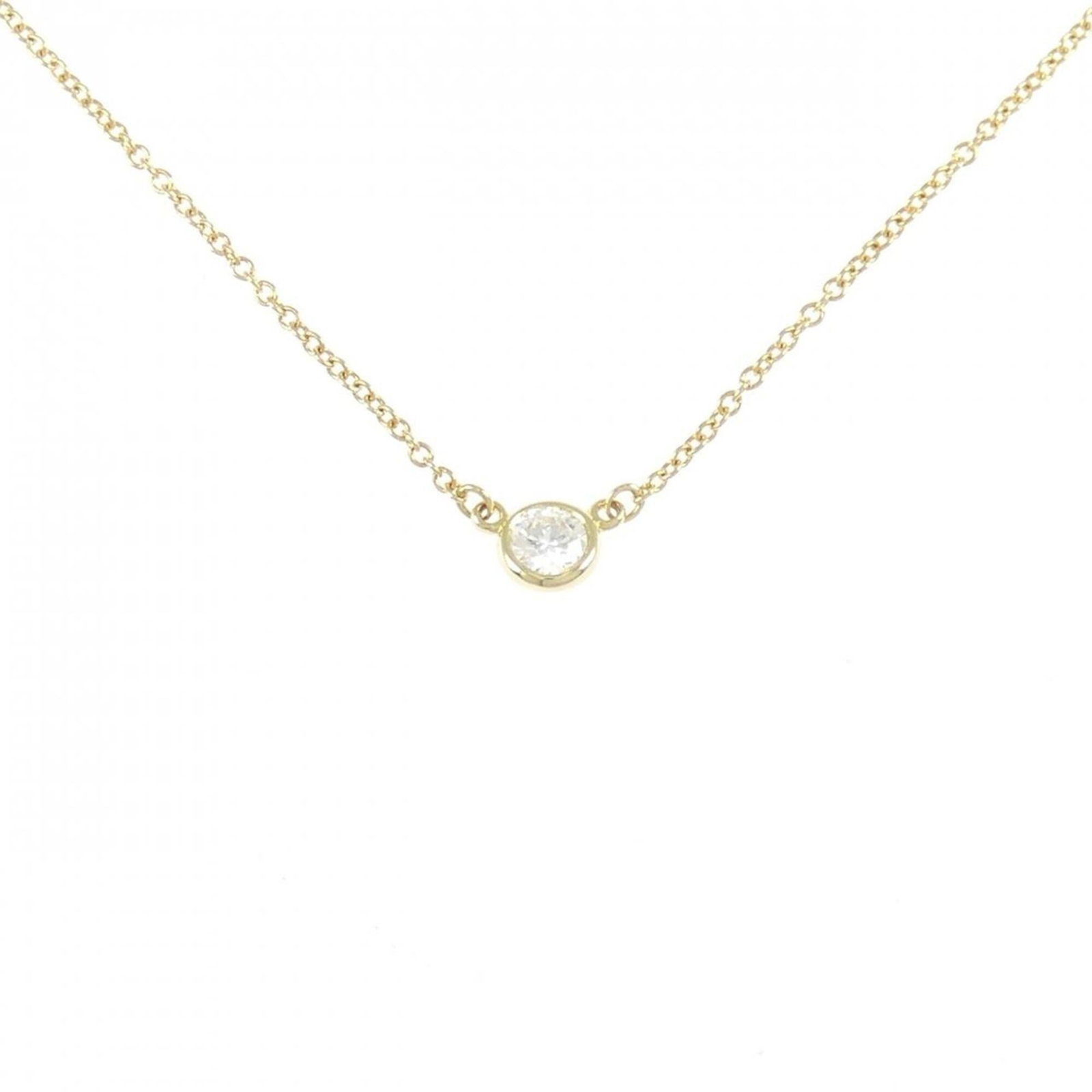 Co Tiffany & Necklace By Yard The: Co Tiffany & Necklace By Yard The Yellow gold (18K) necklace featuring a diamond pendant, measuring 39 cm in circumference and 4.5mm in pendant size, with a notable 60017721 MPN marking from Tiffany