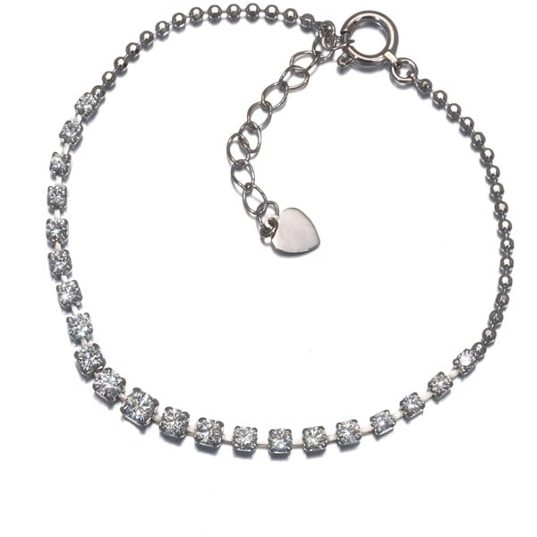 Diamond 1.00Ct Bracelet 18K 750 White Gold: Diamond 1.00Ct Bracelet 18K 750 White Gold 18k white gold bracelet features a natural diamond weighing 1.00ct, set in a classic design with an inner circumference of 14-16.5cm and a design width of