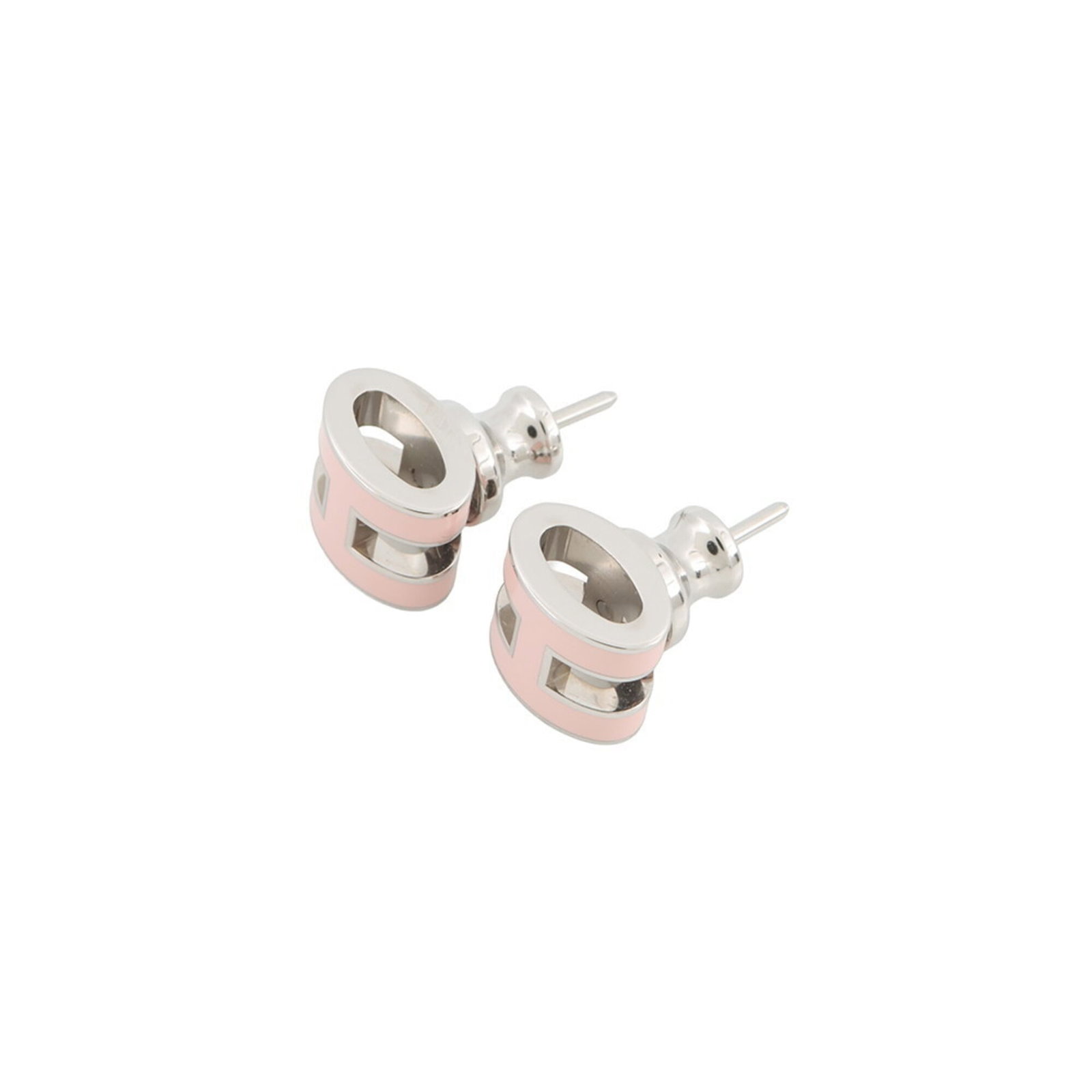 Metal Lacquer Stud Earrings Hermes - 2
