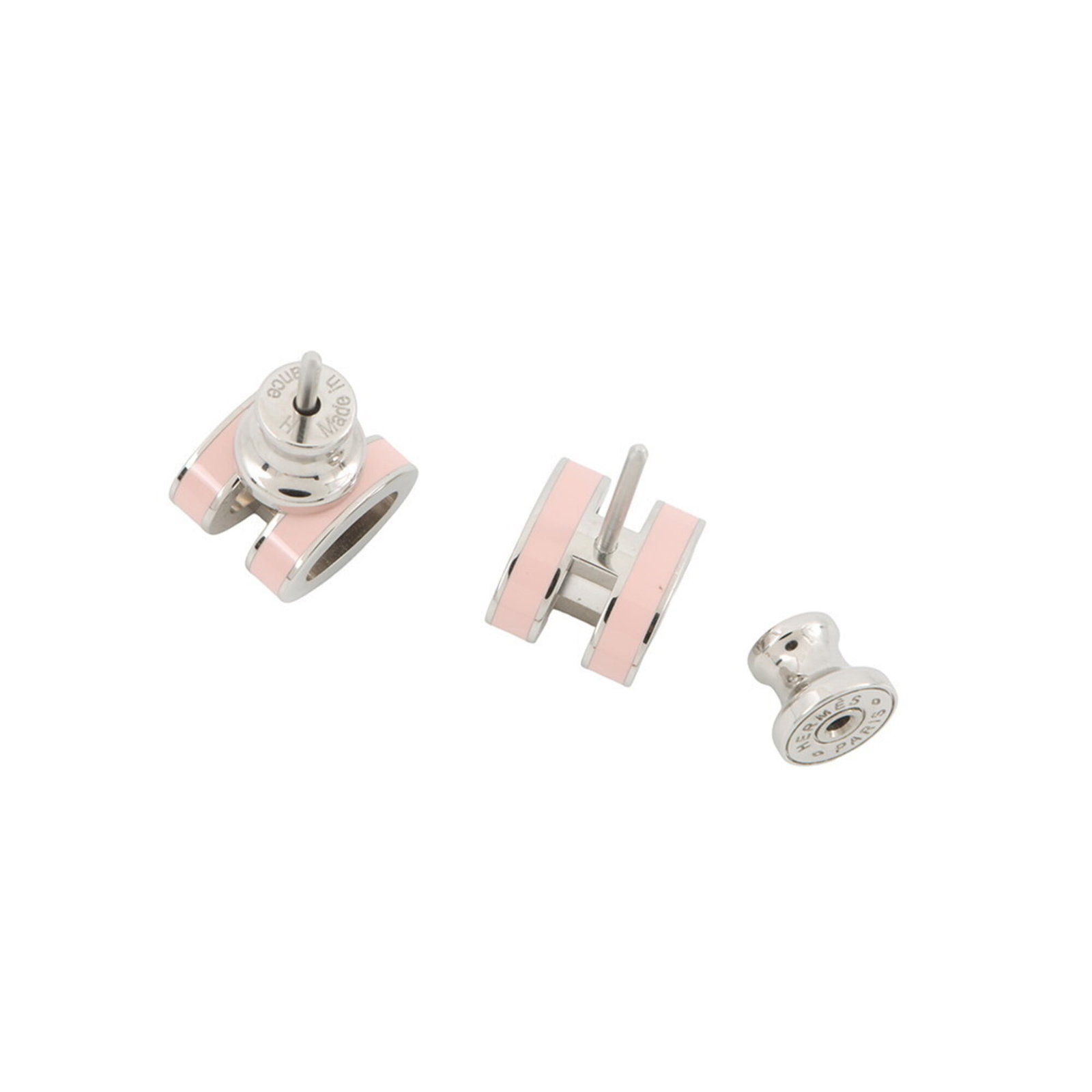 Metal Lacquer Stud Earrings Hermes - 3