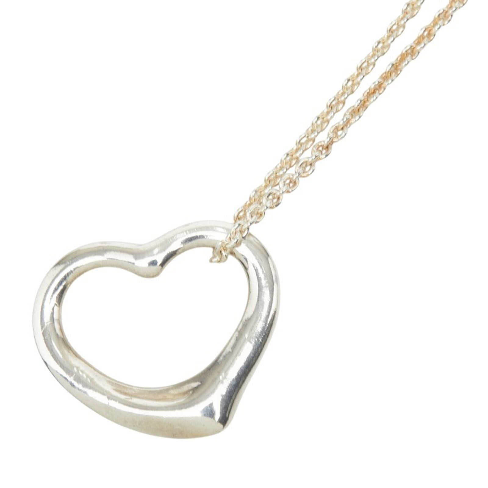 Silver women's open heart necklace peretti tiffany co sv925: Silver women's open heart necklace peretti tiffany co sv925 Silver women's open heart necklace peretti tiffany co sv925 features a striking design with an open heart pendant, set in sterling silver (9