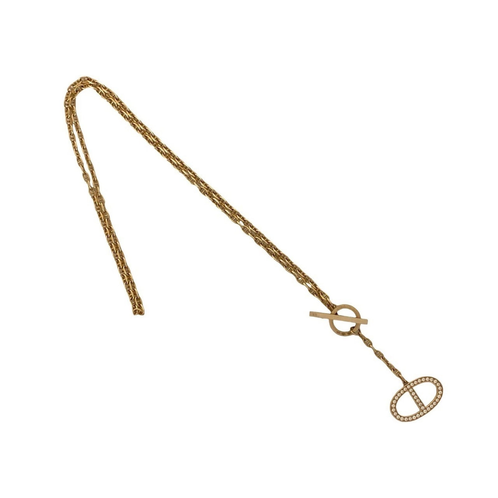 Hermes Chaine D'Ancre Contour 18K Gold Diamond Chain Necklace Pendant 17994 (1 of 5)
