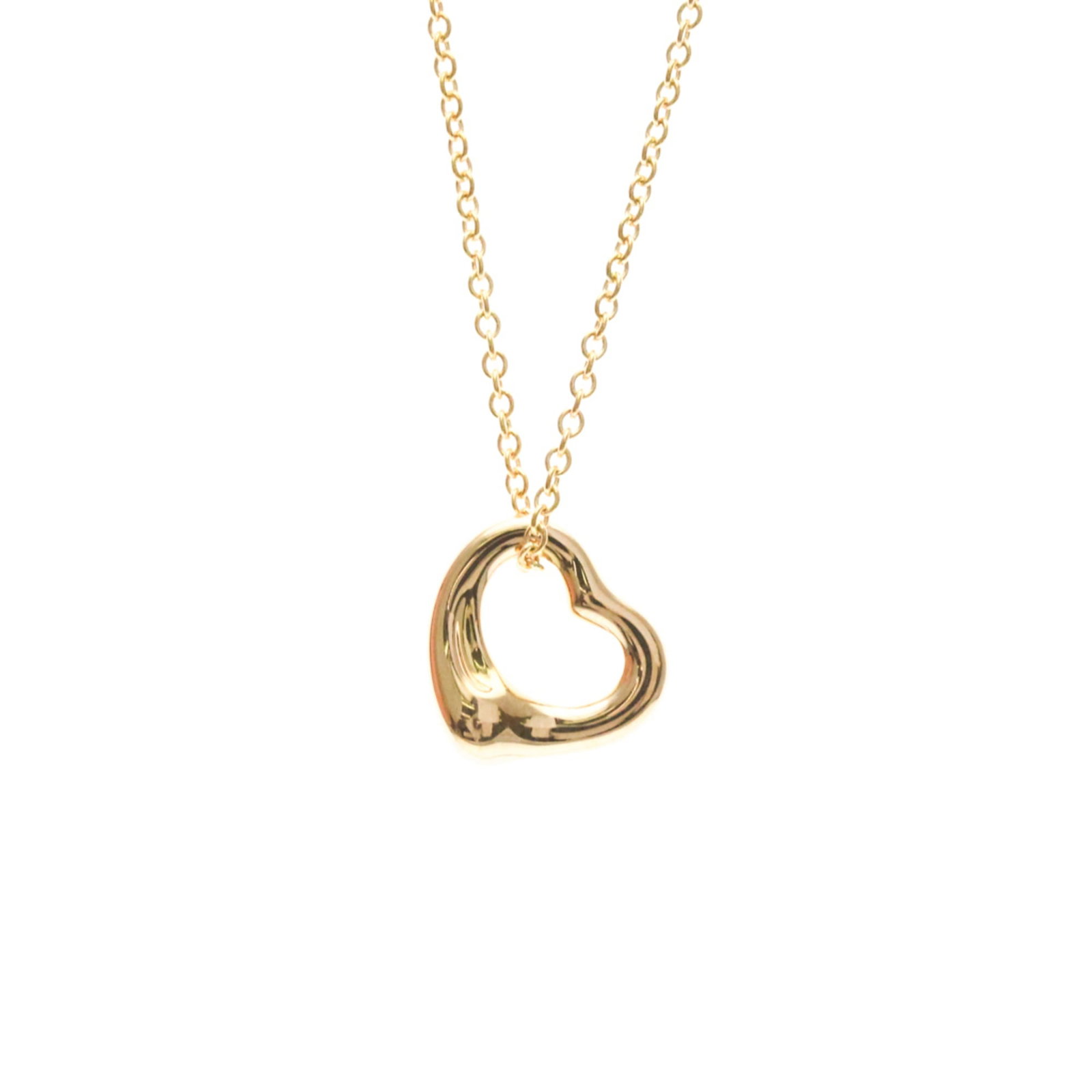 Tiffany Open Heart Pink Gold (18K) No Stone Menwomen Fashion Pendant Necklace (Pink Gold): Tiffany Open Heart Pink Gold (18K) No Stone Menwomen Fashion Pendant Necklace (Pink Gold) Pink gold (18K) pendant necklace with an open heart design, crafted from high-quality pink gold metal. The
