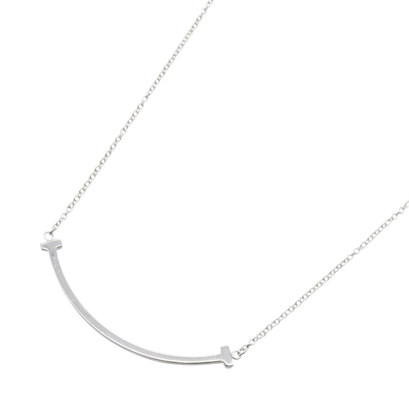 Tiffany & Co. T Smile Small Necklace 750Wg (Silver Tone) Women'S Jewelry: Tiffany & Co. T Smile Small Necklace 750Wg (Silver Tone) Women'S Jewelry Tiffany & Co.'s T Smile Small Necklace boasts an elegant silver tone finish, crafted from white gold (18K). This beautiful piec