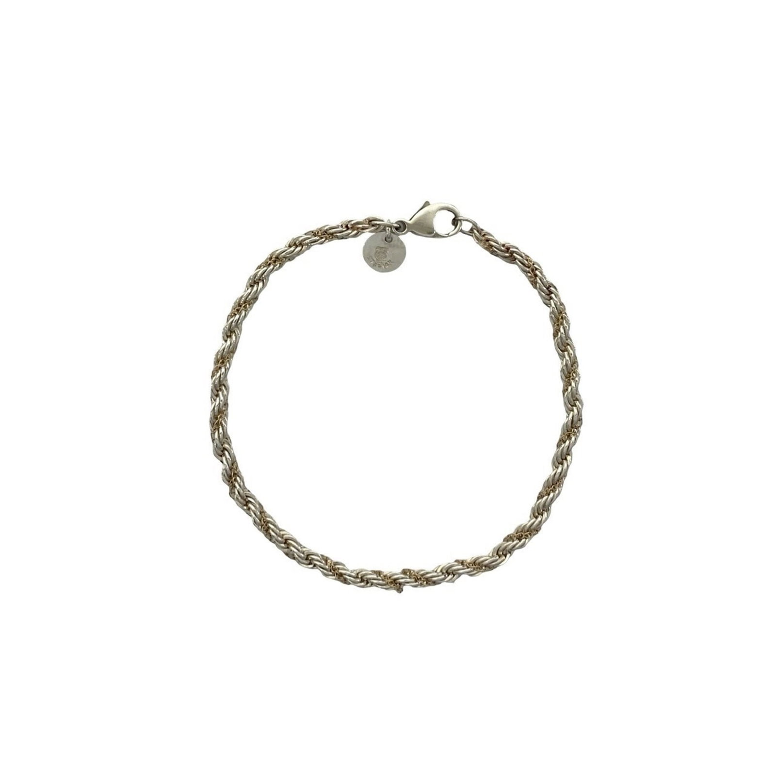 Charm Bracelet 925 Silver 18K Yellow Gold: Charm Bracelet 925 Silver 18K Yellow Gold Silver and 18K yellow gold come together in a delicate charm bracelet, measuring 17.2cm in length. The combination of these two materials creates a unique
