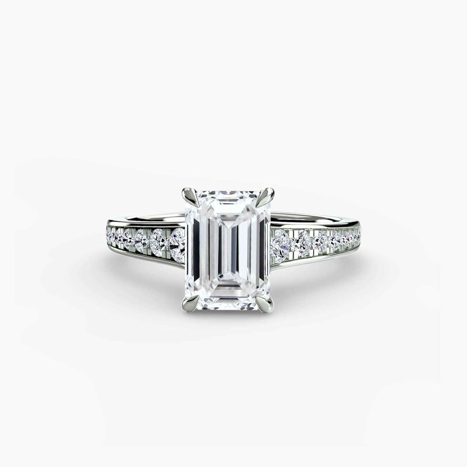 Pave Emerald 950 Platinum Ring Setting - 2