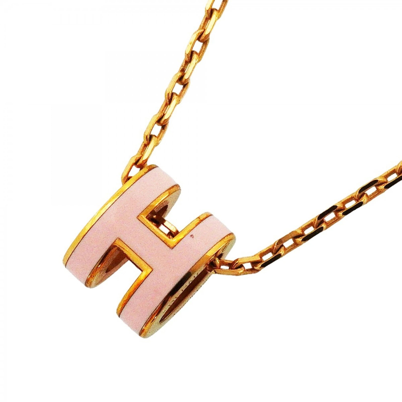 Hermes Pop H Necklace Gp Plated Gold Pink Women'S: Hermes Pop H Necklace Gp Plated Gold Pink Women'S Gold plating and pink hues come together in the Hermes Pop H Necklace, a stylish accessory for women. This gold plated necklace features a pendant