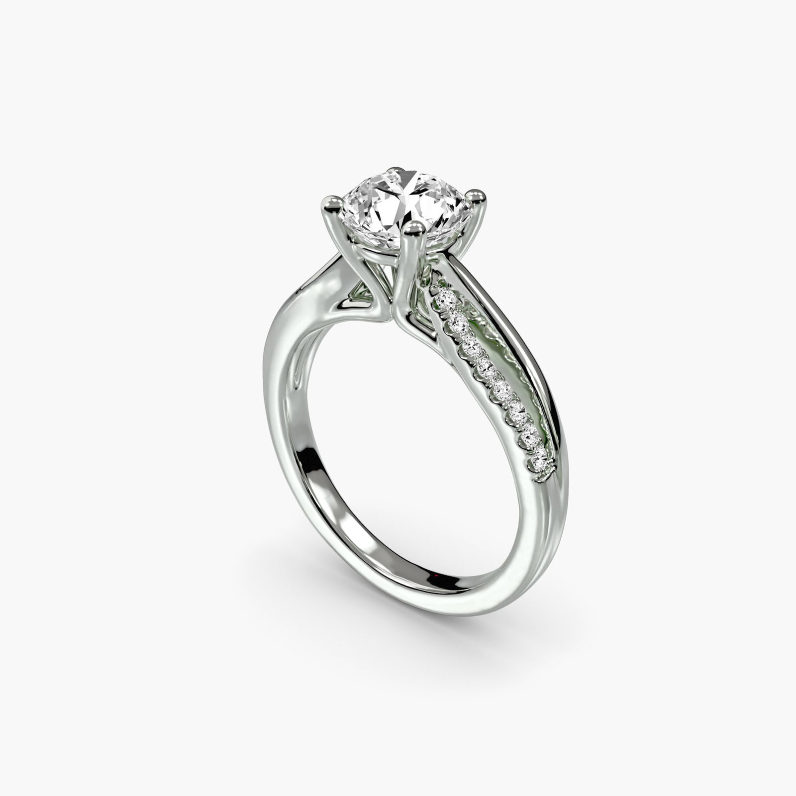 Pave Round 950 Platinum Ring Setting - 5