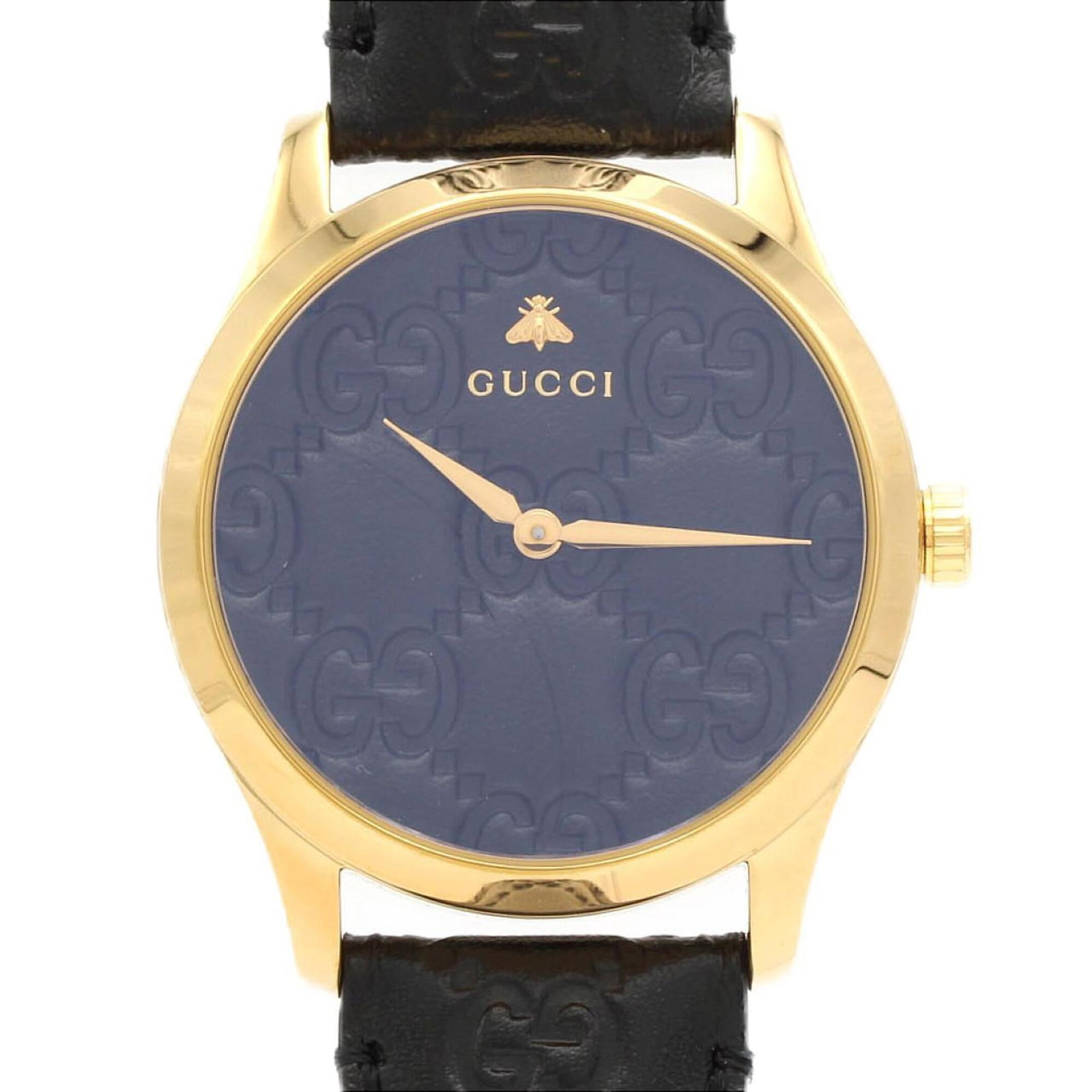 Gucci Wristwatch: Gucci Wristwatch The Gucci wristwatch boasts a sleek black dial and gold plated case, measuring 38mm in diameter. Powered by a reliable quartz movement, this stylish timepiece is a sophisticated