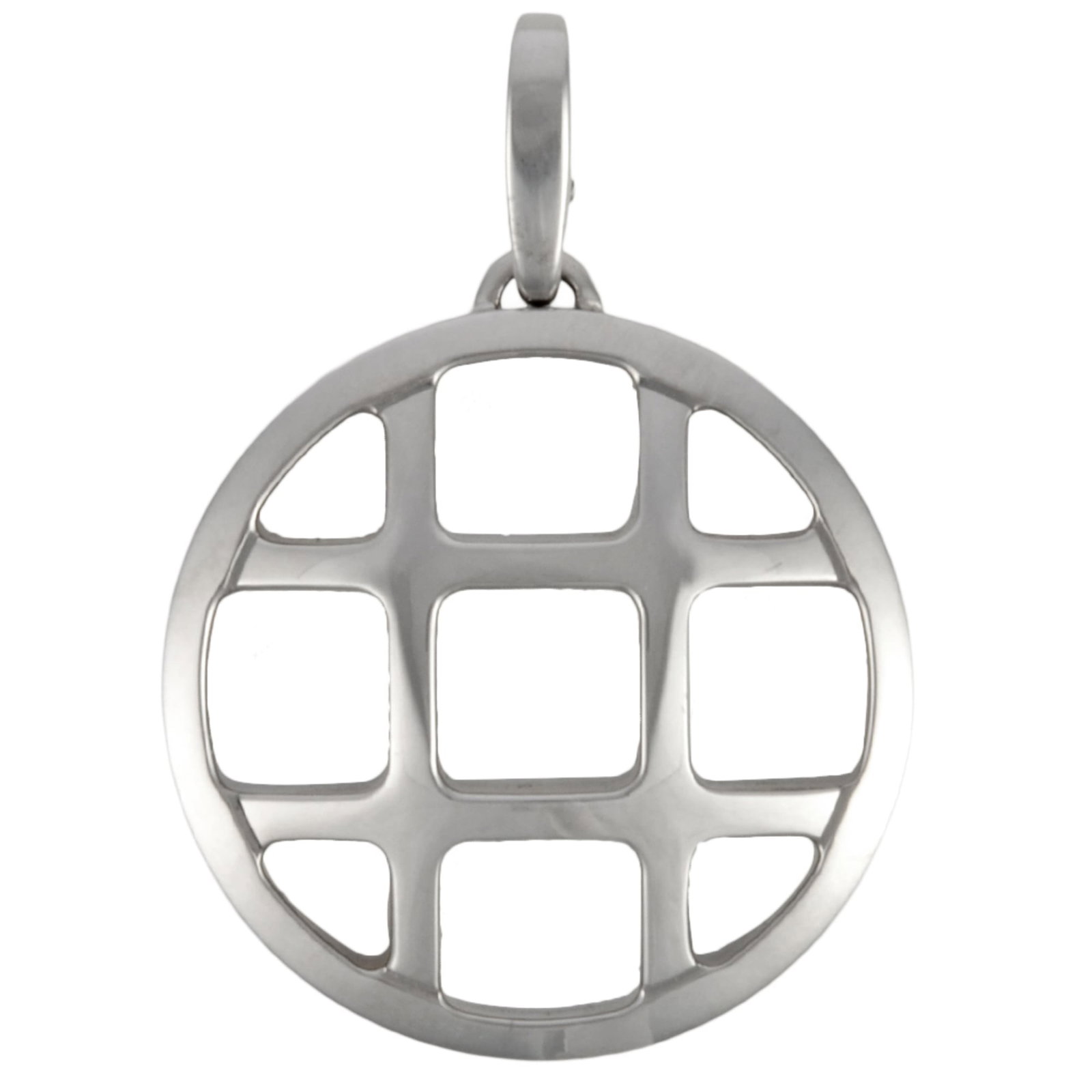 Cartier Pasha Grid Charm Pendant Top 18K White Gold 19.7G: Cartier Pasha Grid Charm Pendant Top 18K White Gold 19.7G Cartier Pasha Grid Charm Pendant Top in 18K White Gold. This elegant pendant boasts a striking grid design, measuring 31mm x 29mm, and