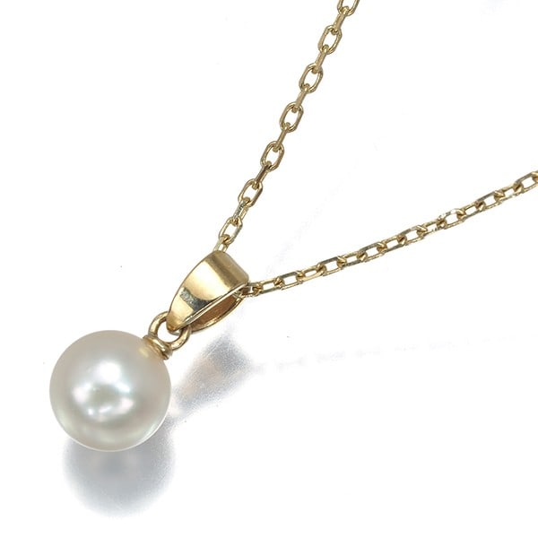 Mikimoto Necklace Akoya Pearl 6.7Mm Solitaire 14K 585 Yellow Gold: Mikimoto Necklace Akoya Pearl 6.7Mm Solitaire 14K 585 Yellow Gold 14k yellow gold pendant showcases a stunning Akoya pearl, approximately 6.7mm in size, suspended from a 36/40cm necklace chain. The