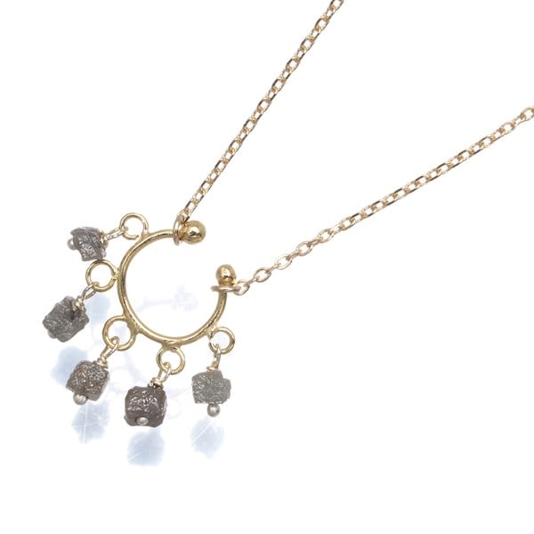 Rough Cut Diamond Necklace 416 Yellow Gold: Rough Cut Diamond Necklace 416 Yellow Gold Rough Cut Diamond Necklace in 10k Yellow Gold features a natural diamond pendant with fractures reaching the surface, adding unique character to its design.