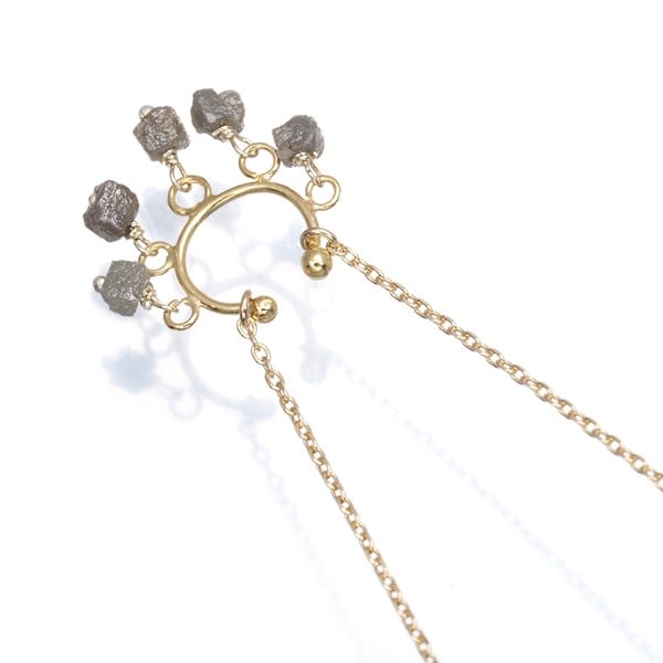 Rough Cut Diamond Necklace 416 Yellow Gold - 2