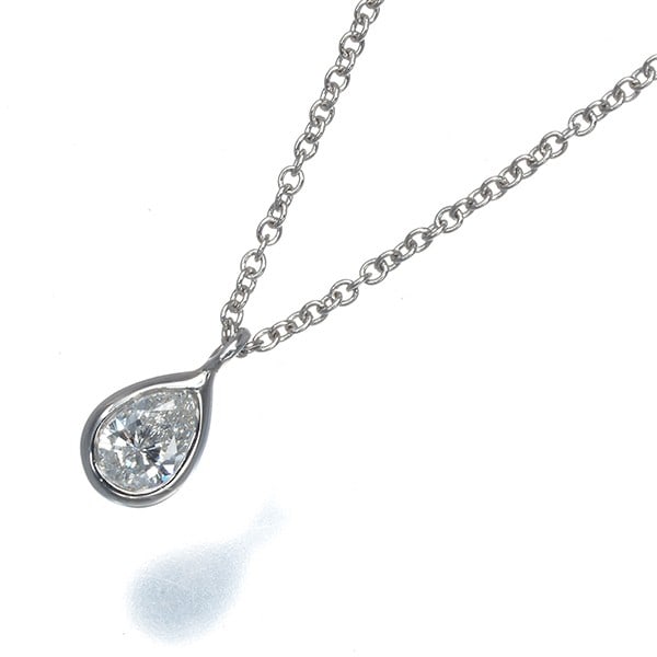 Tiffany&Co. Necklace Diamond 0.2Ct By The Yard Pear-Shaped 950 Platinum: Tiffany&Co. Necklace Diamond 0.2Ct By The Yard Pear-Shaped 950 Platinum Tiffany & Co.'s By The Yard collection showcases exquisite craftsmanship, and this 0.2ct pear-shaped diamond pendant is a